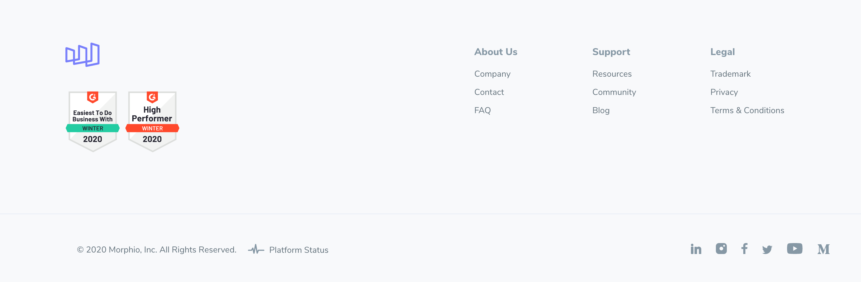 Morphio Footer component screenshot