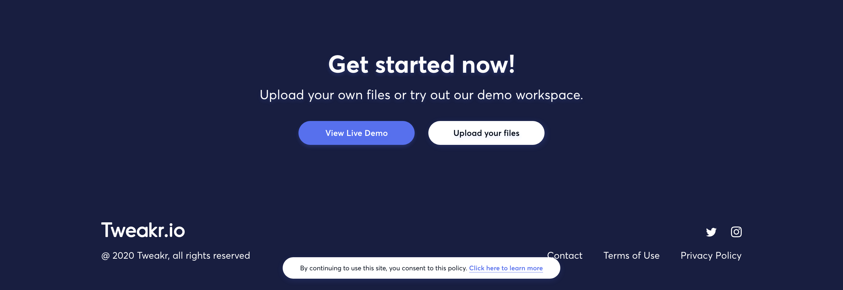 Tweakr Footer component screenshot