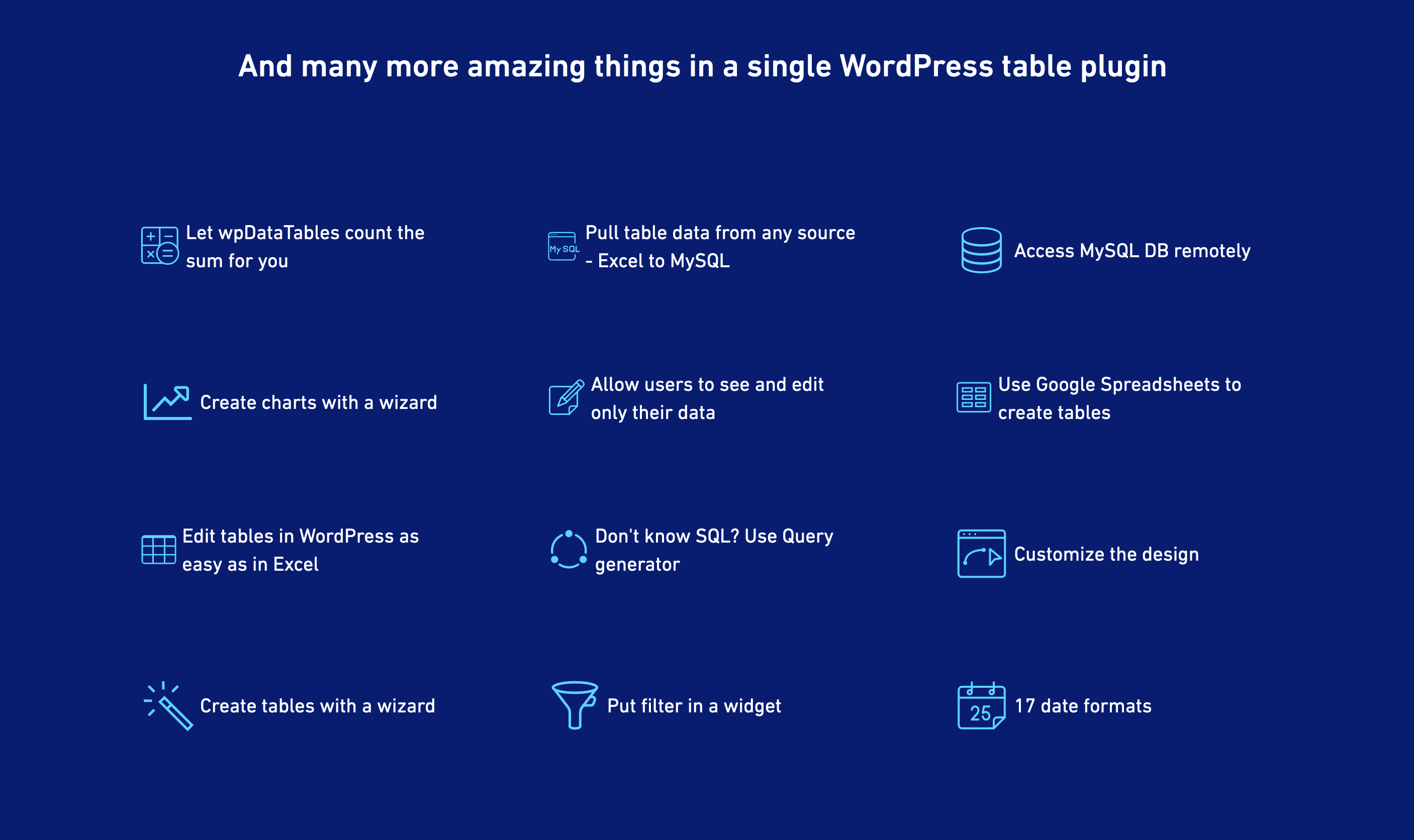 Wpdatatables Feature component screenshot