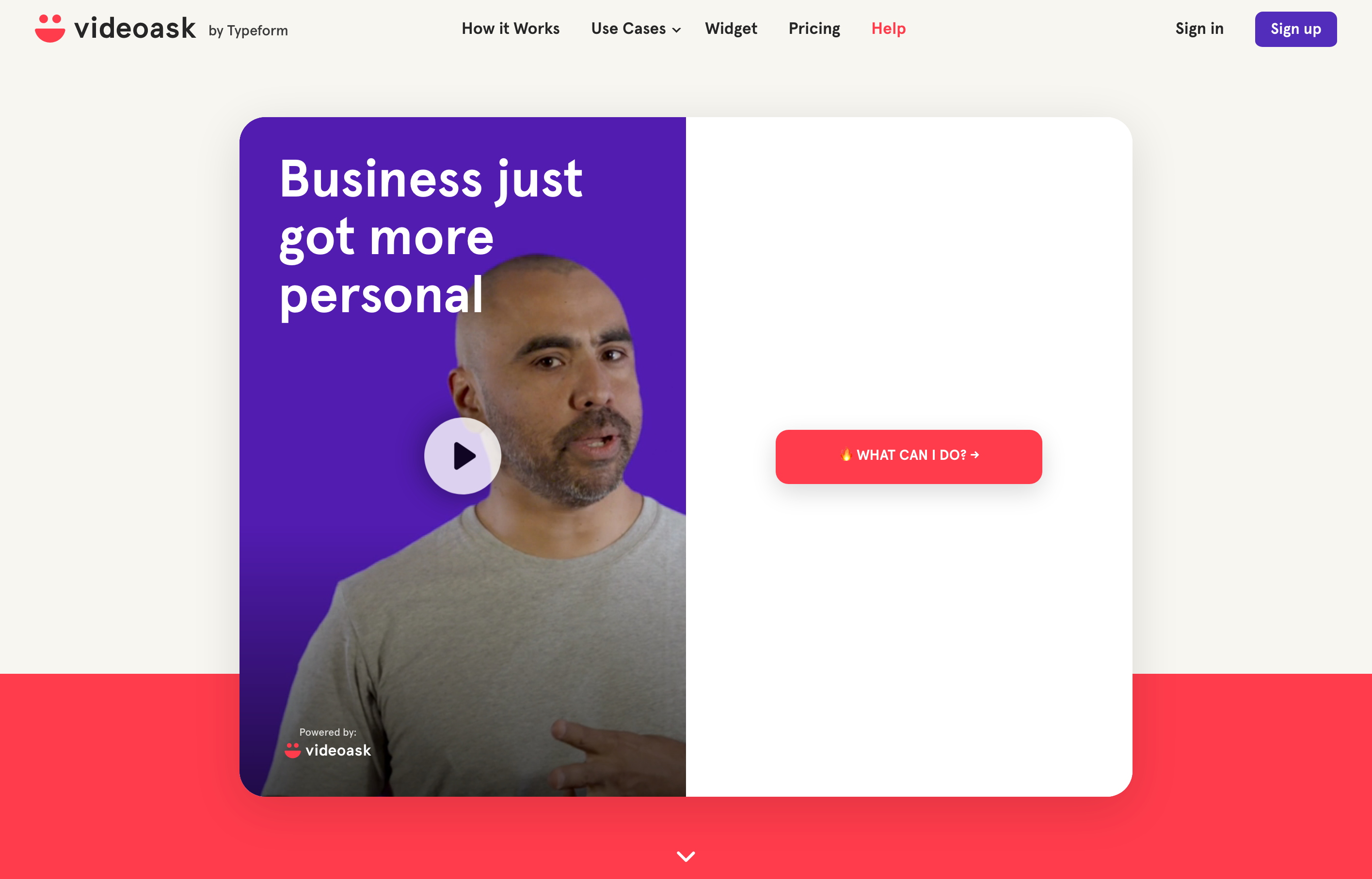 Videoask Hero component screenshot