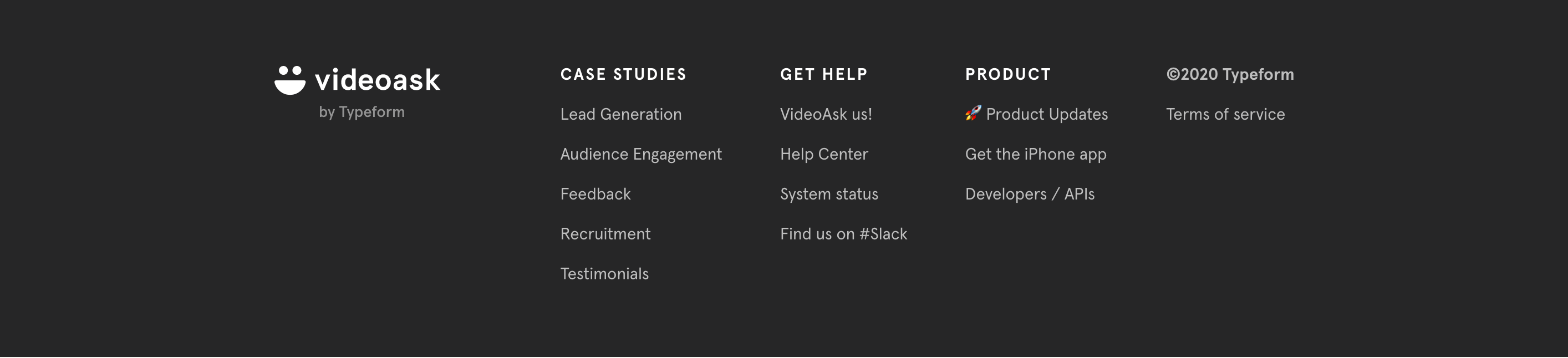 Videoask Footer component screenshot