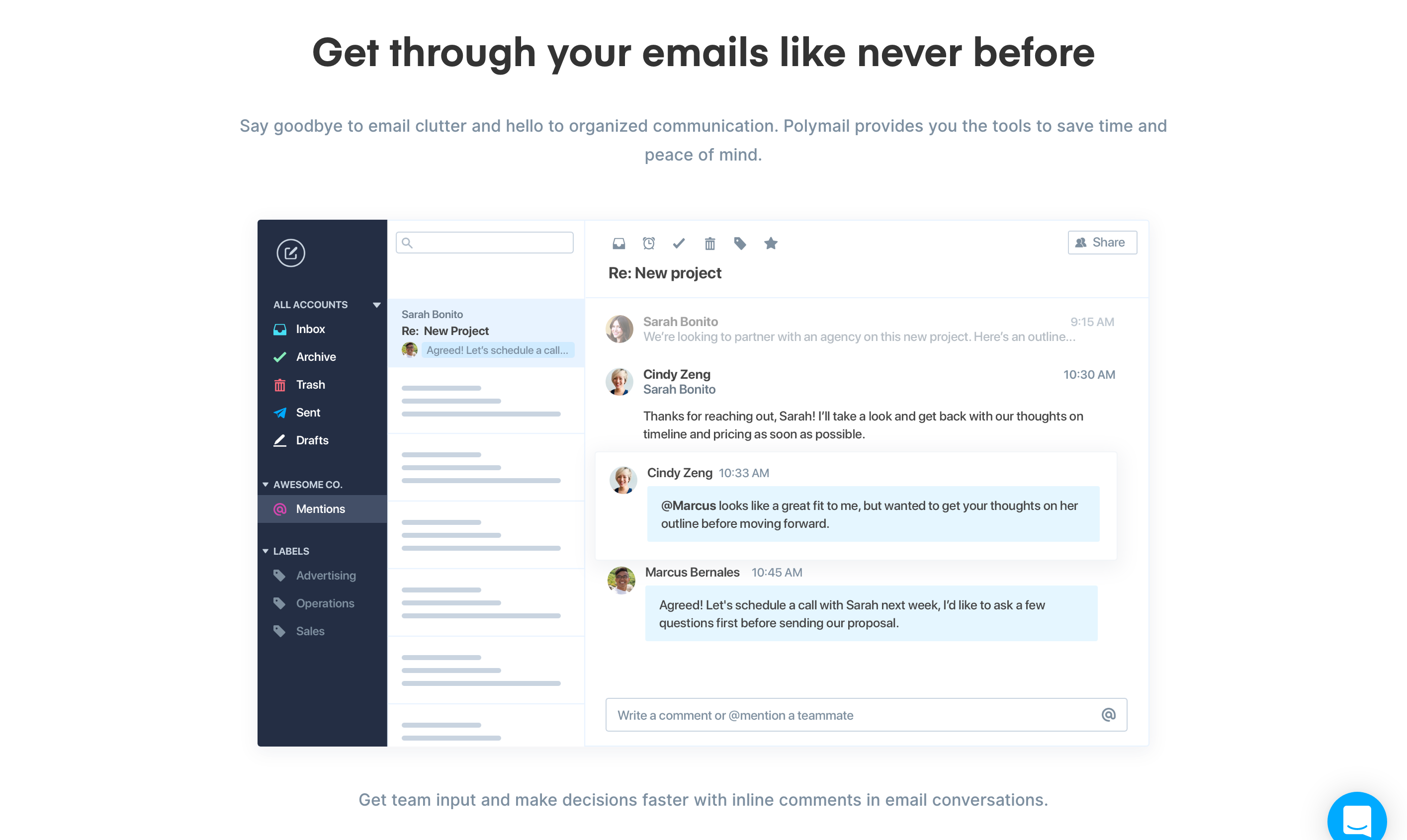 Polymail Feature component screenshot