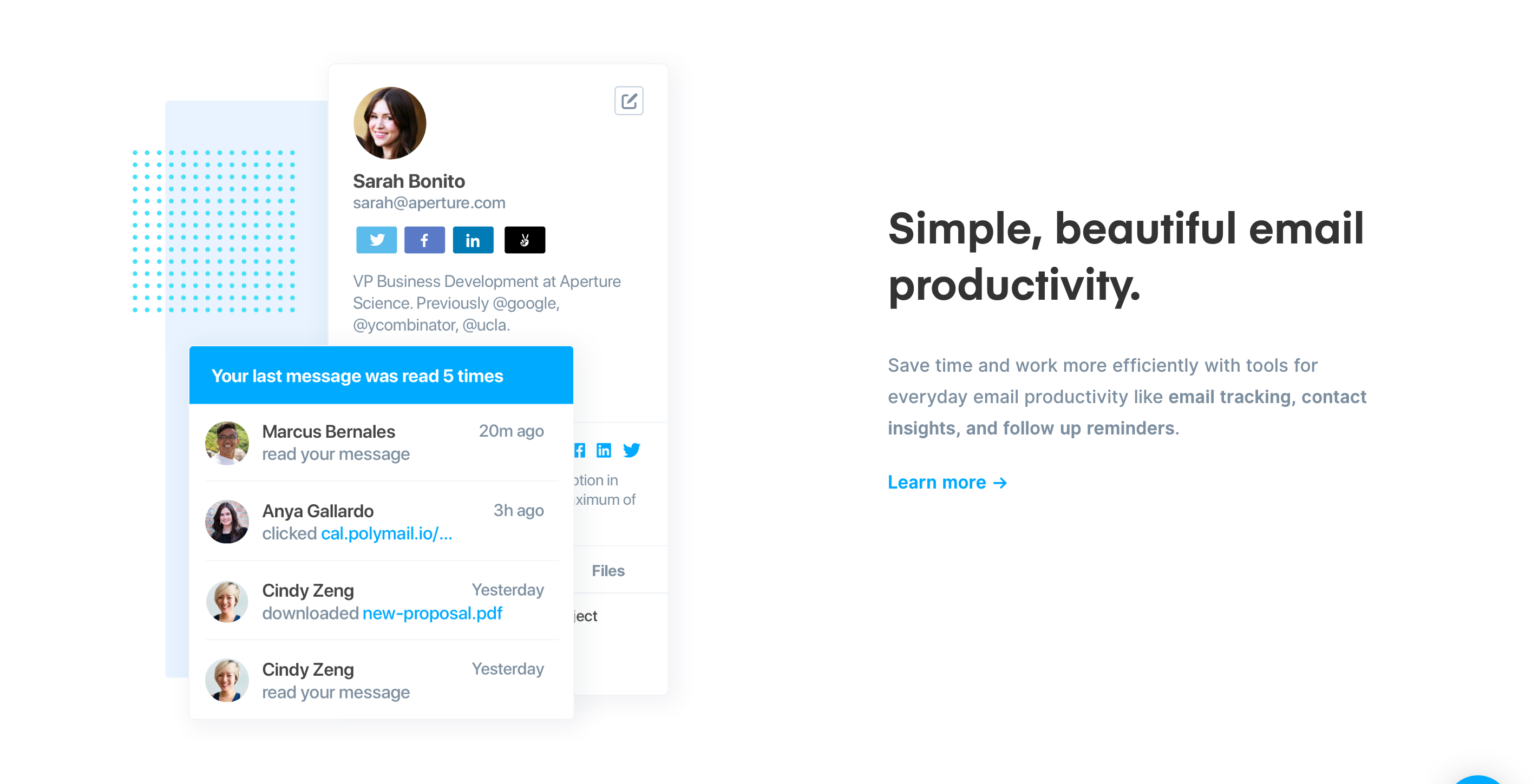 Polymail Feature component screenshot
