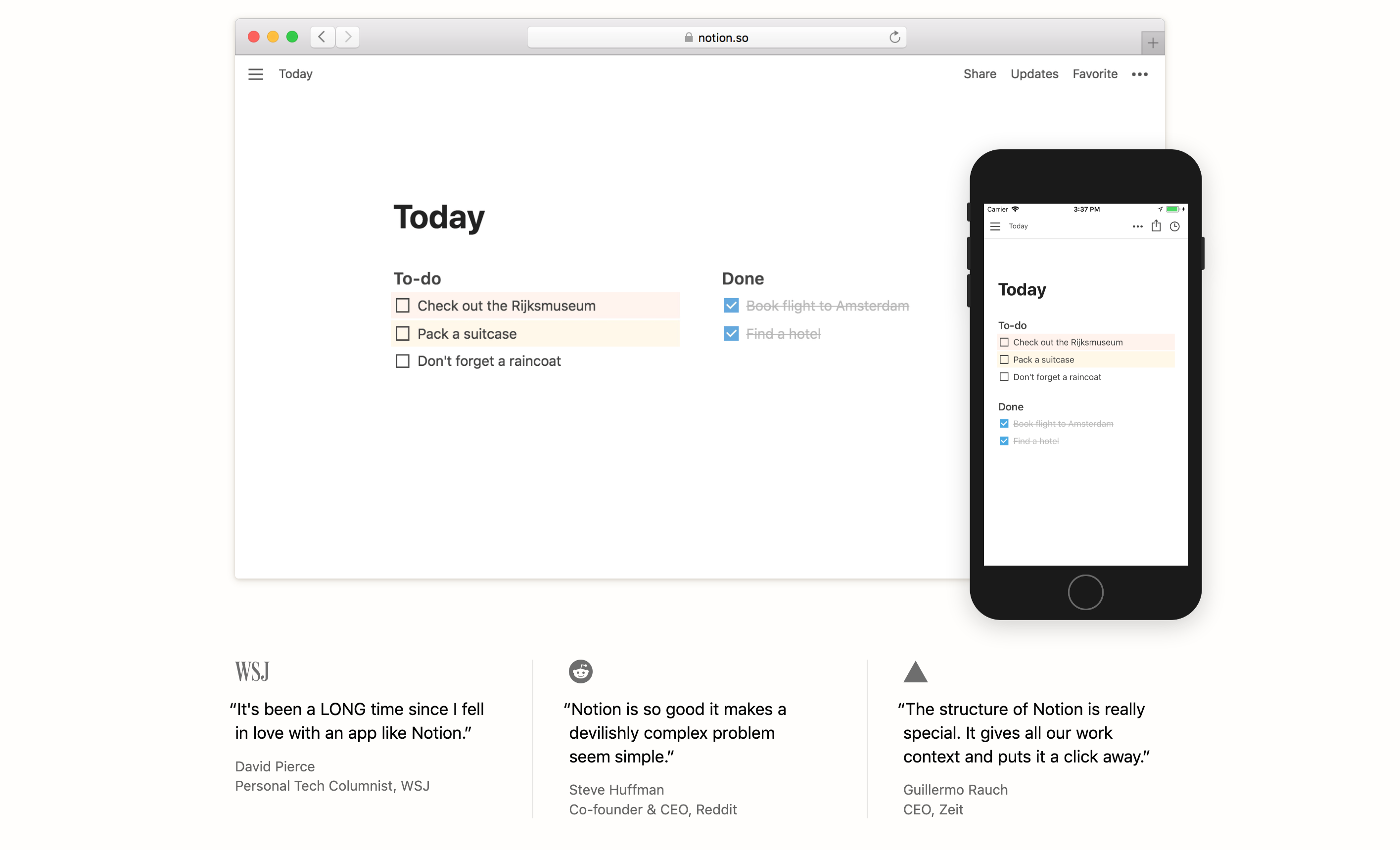 Notion Feature component screenshot