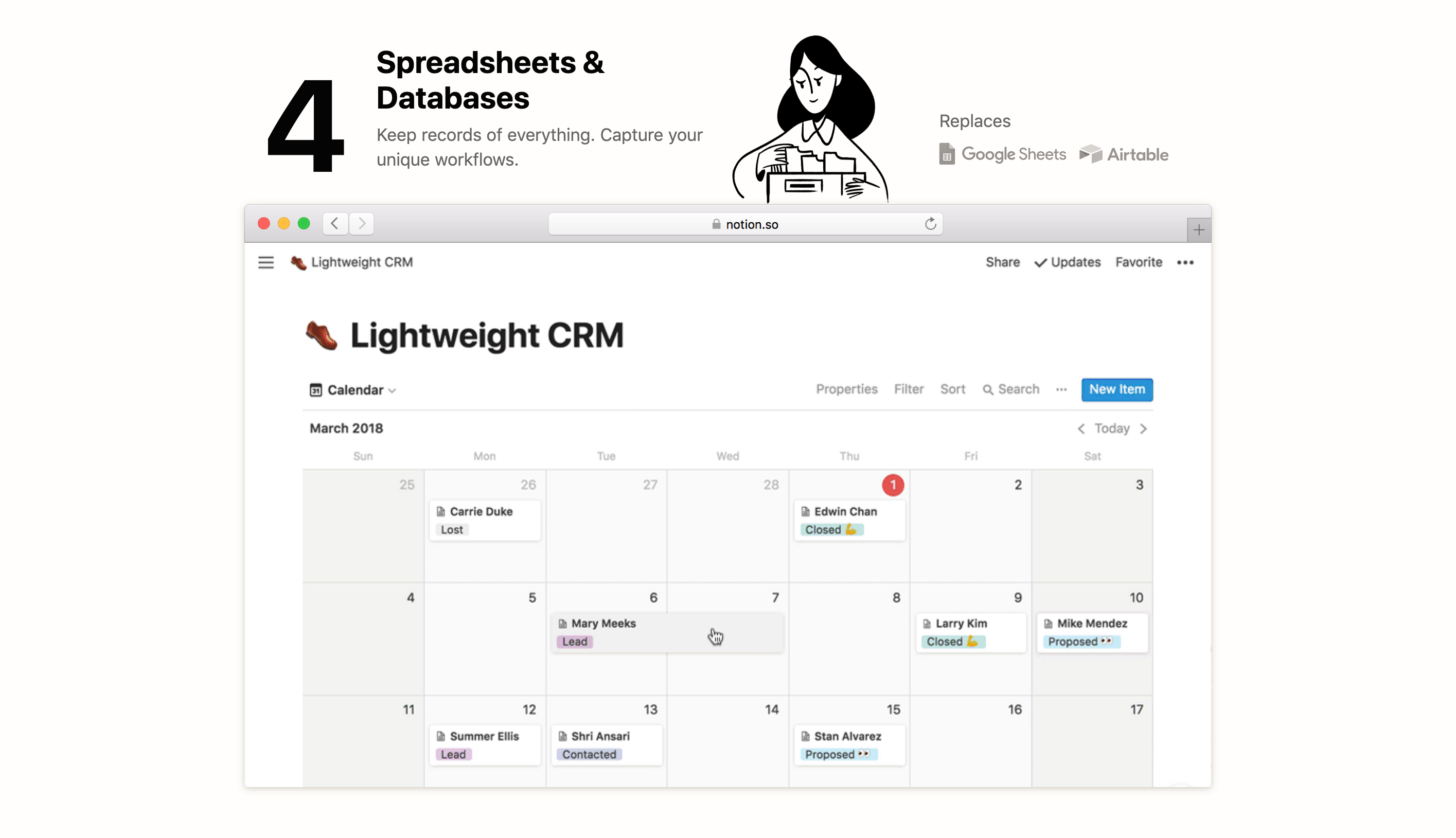 Notion Feature component screenshot