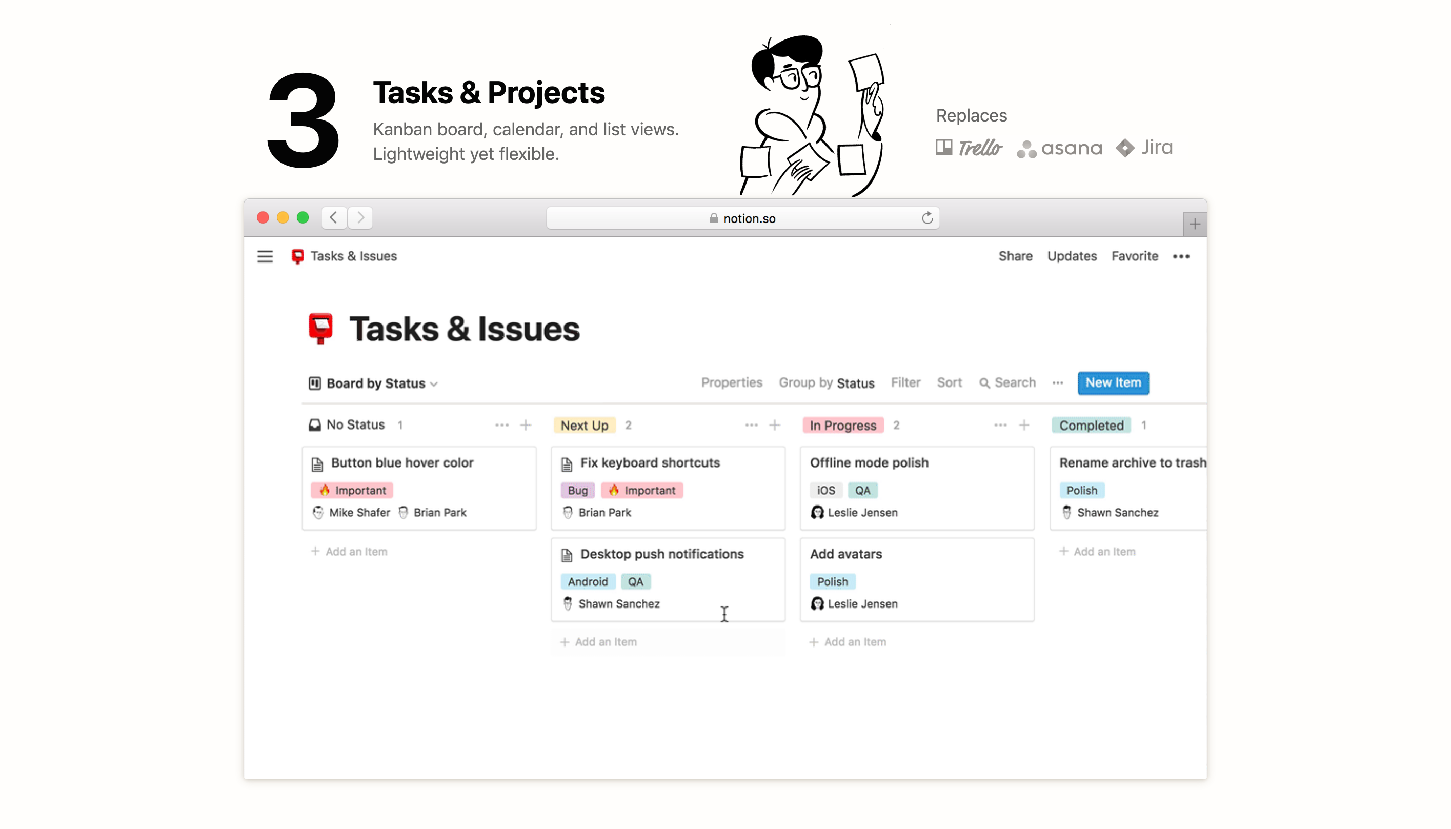 Notion Feature component screenshot