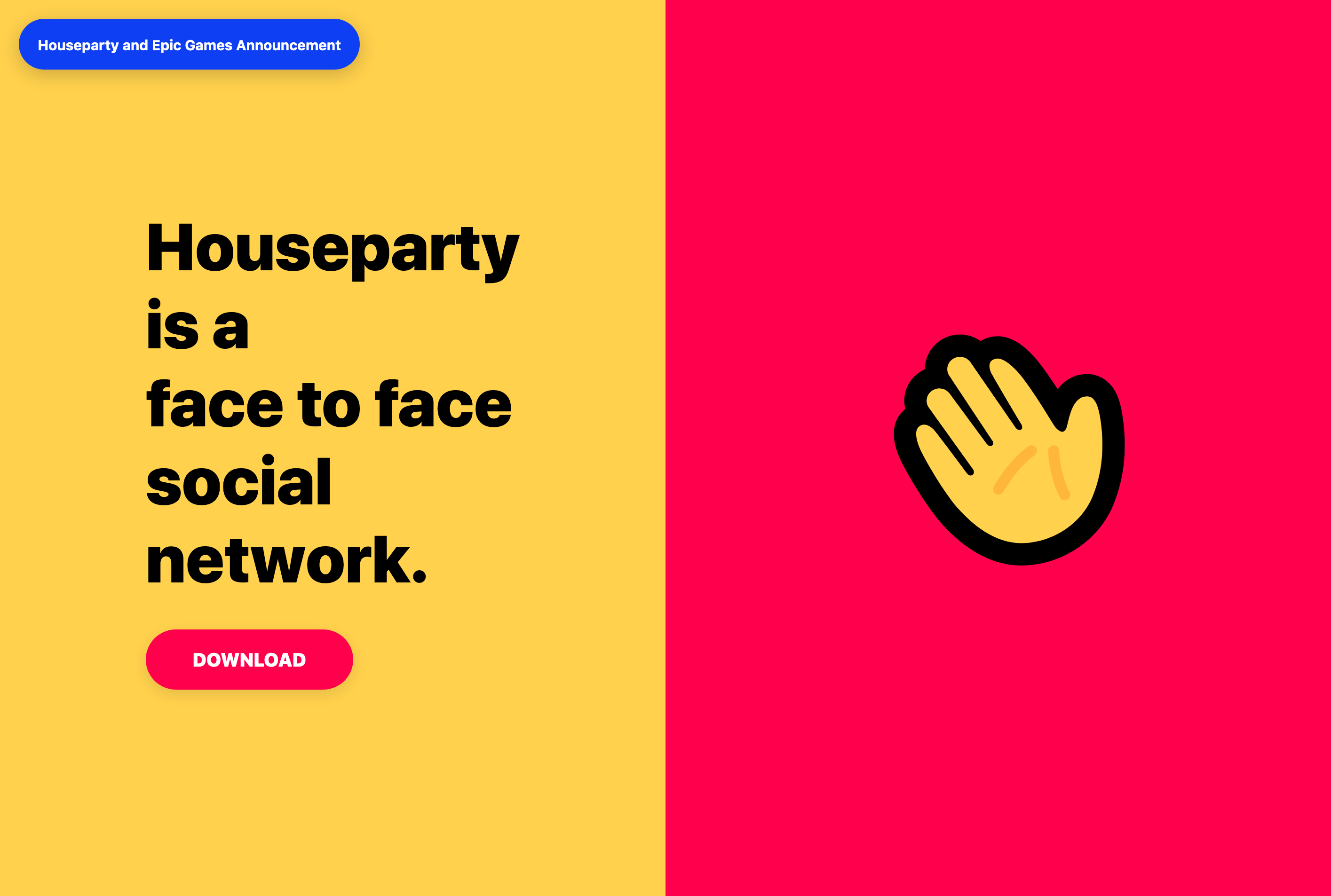 Houseparty Hero component screenshot