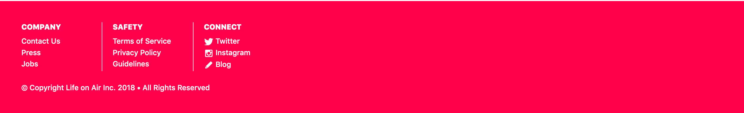 Houseparty Footer component screenshot