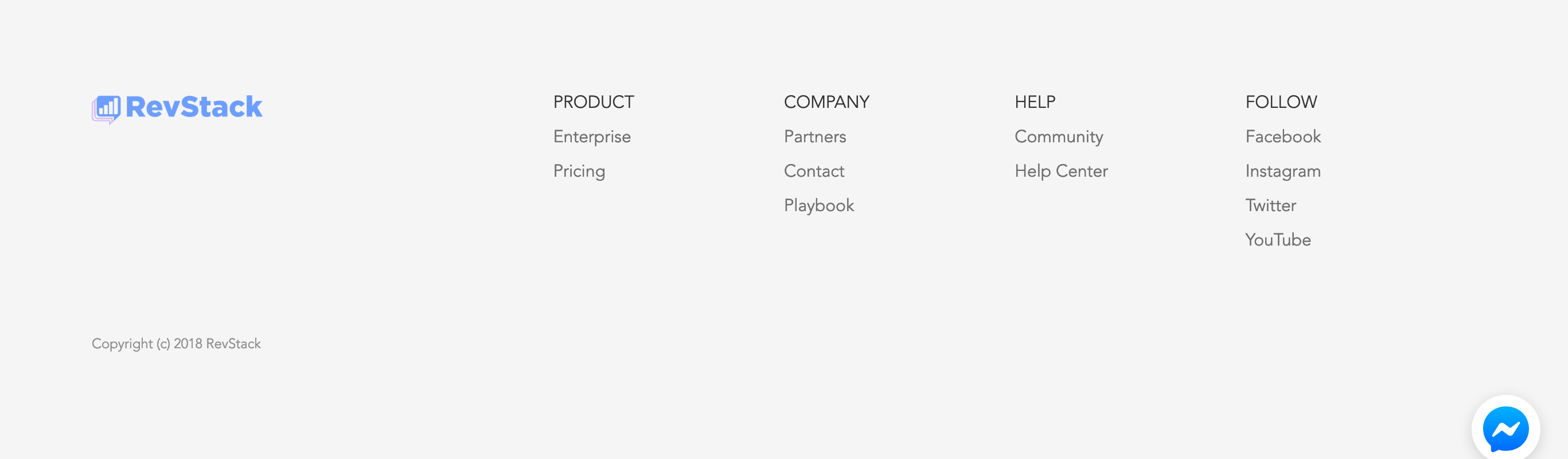 Revstack Footer component screenshot