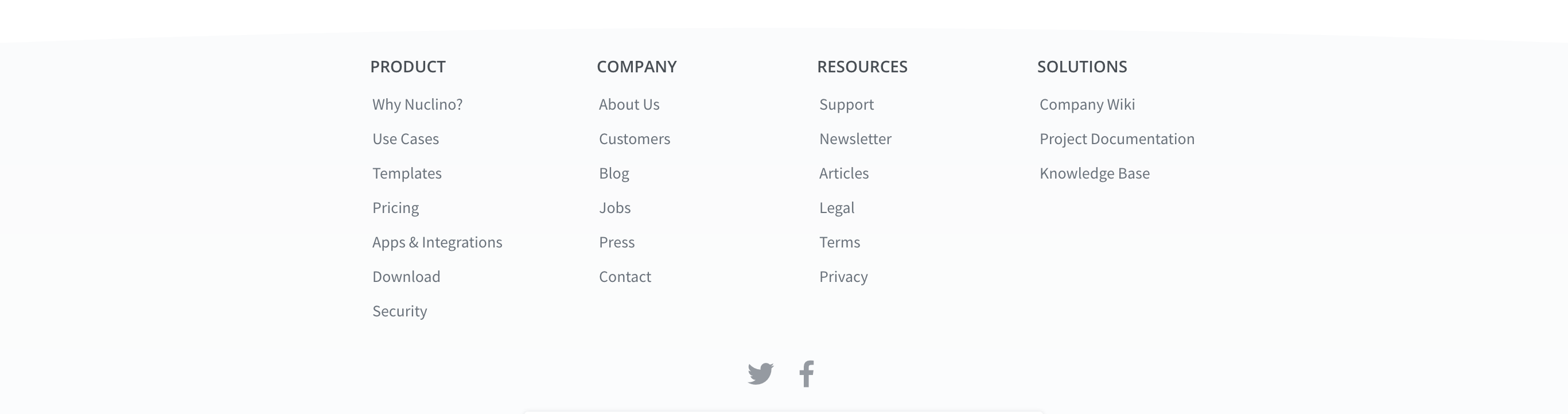 Nuclino Footer component screenshot