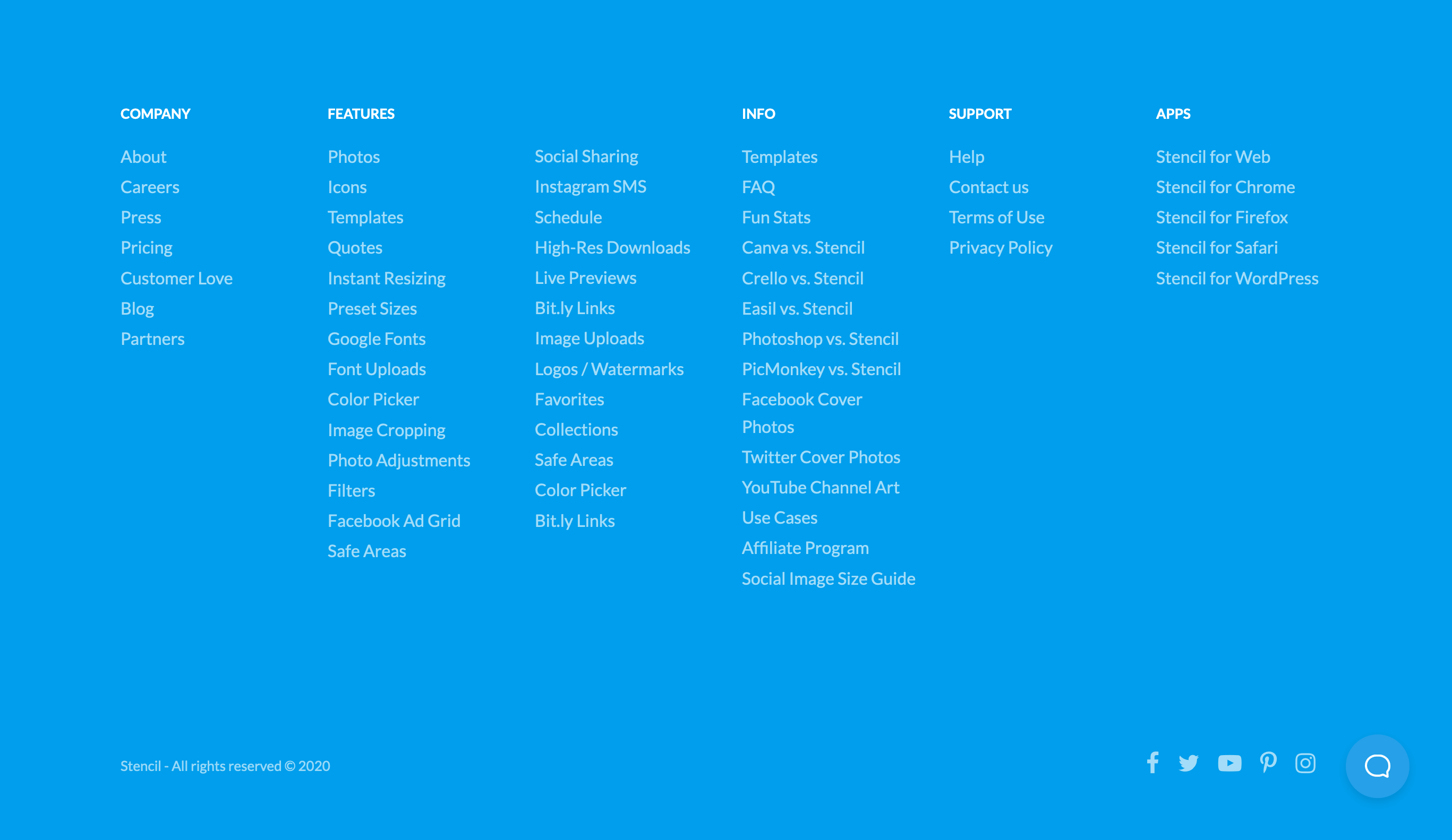 Getstencil Footer component screenshot