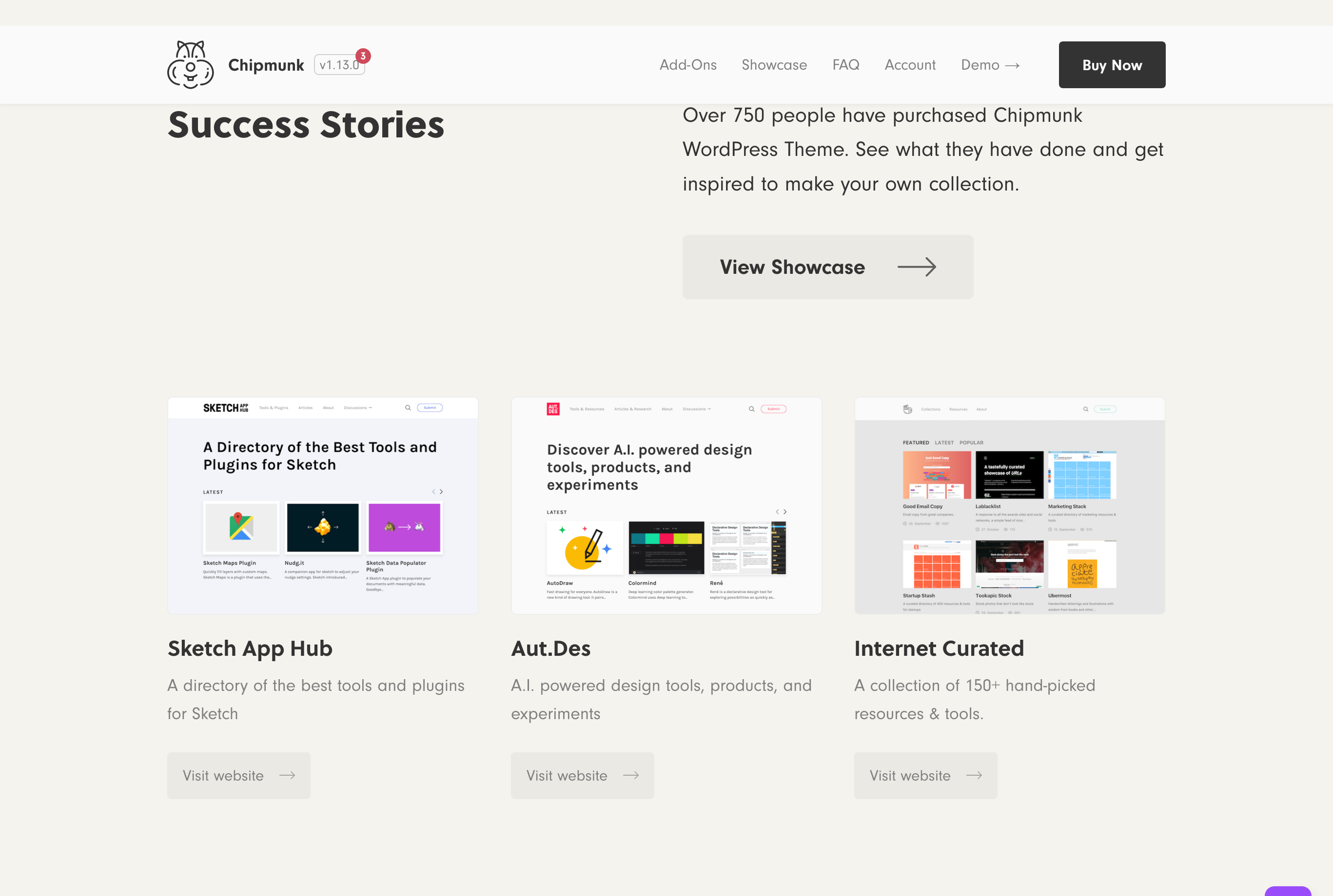 Chipmunktheme Testimonial component screenshot