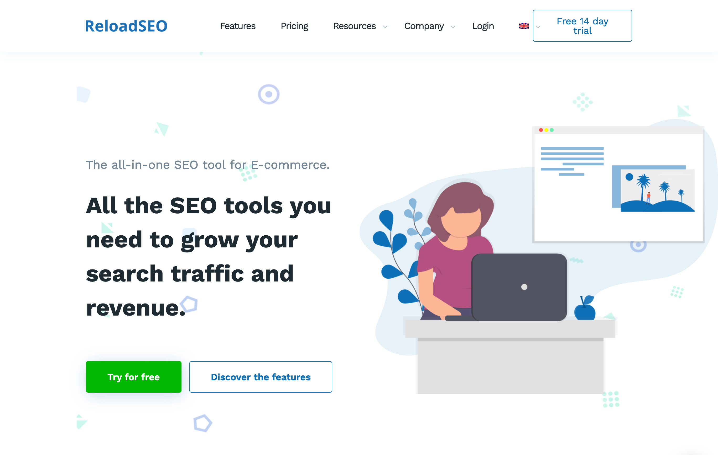 Reloadseo Hero component screenshot