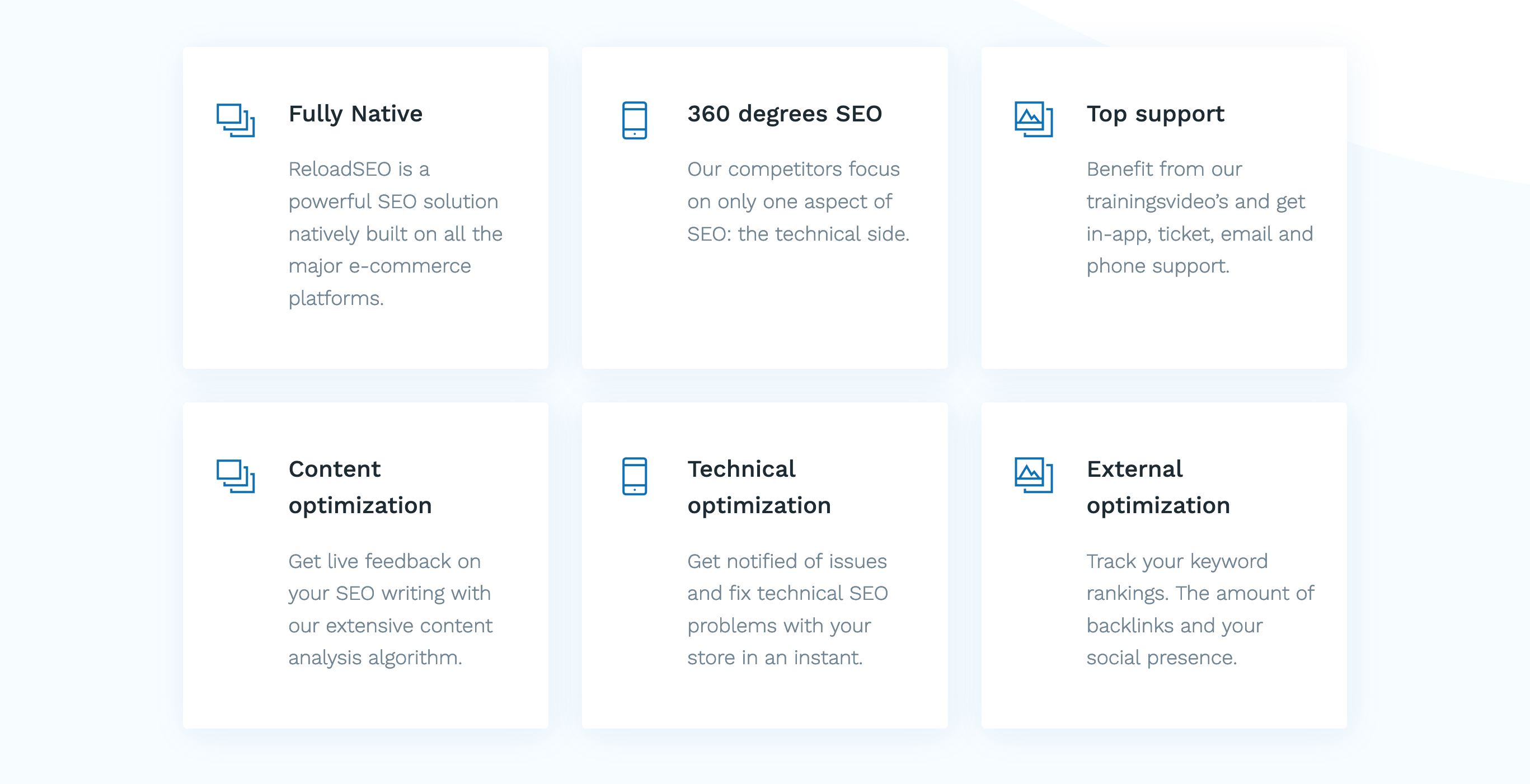 Reloadseo Feature component screenshot