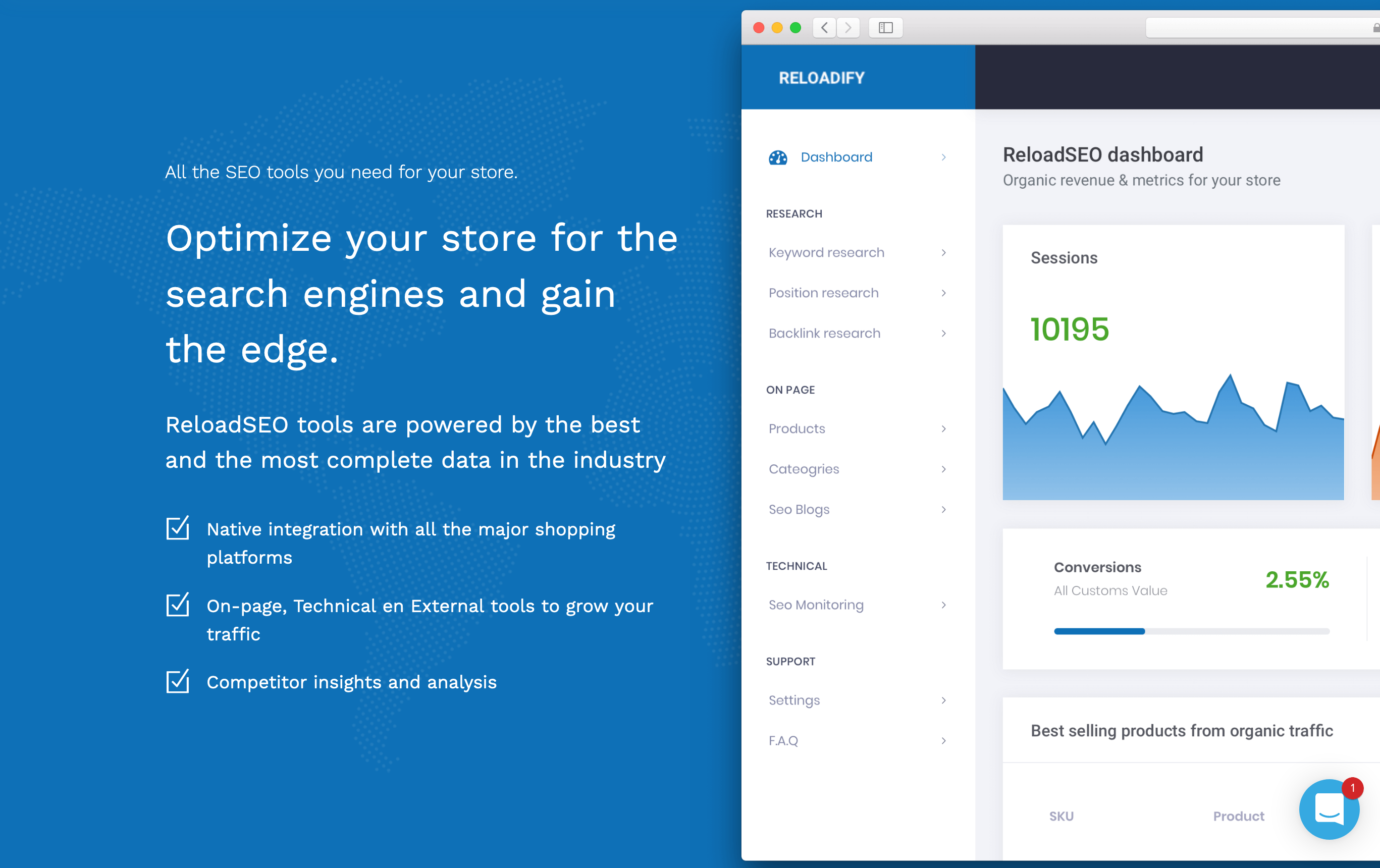Reloadseo Feature component screenshot
