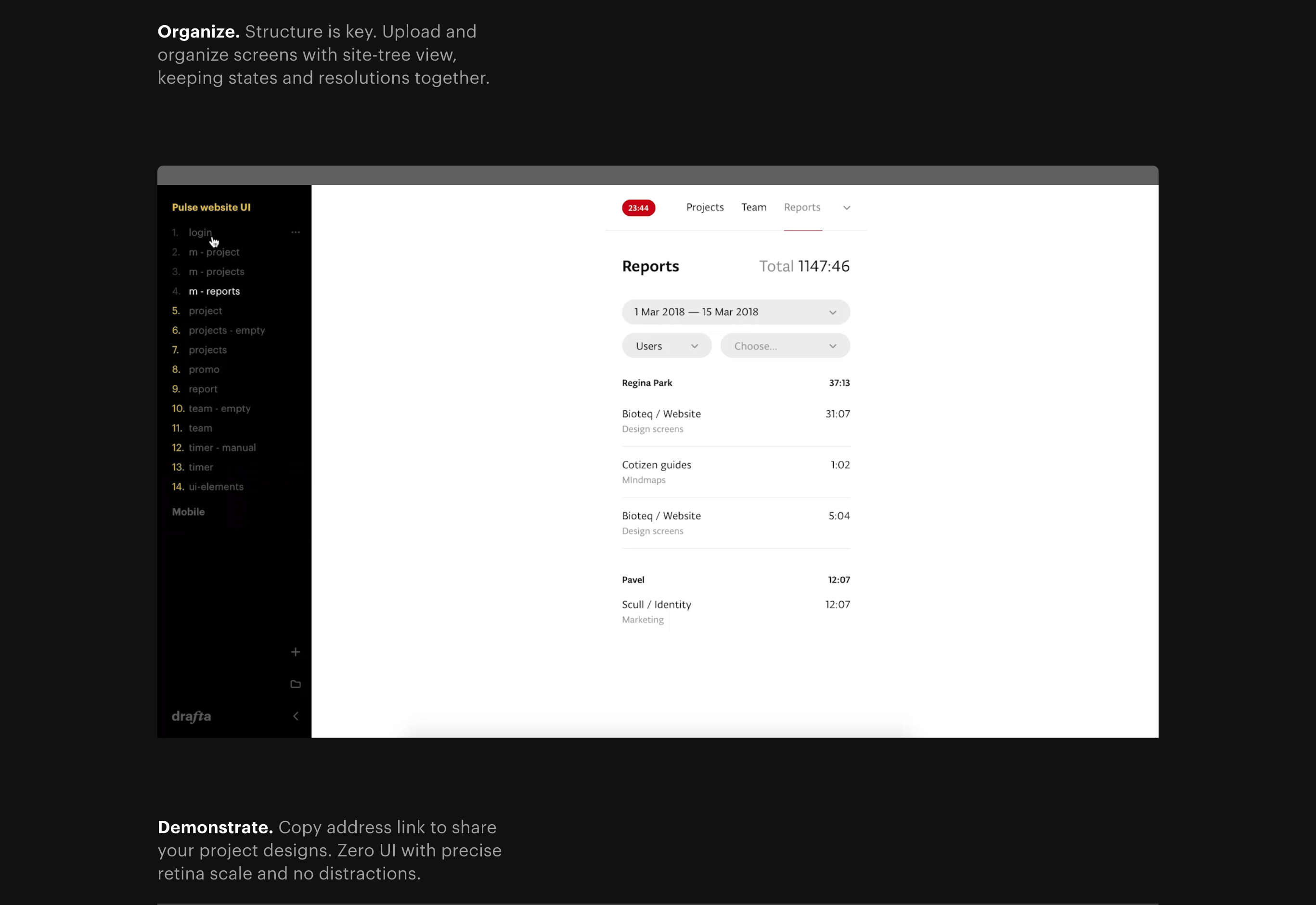 Drafta Feature component screenshot