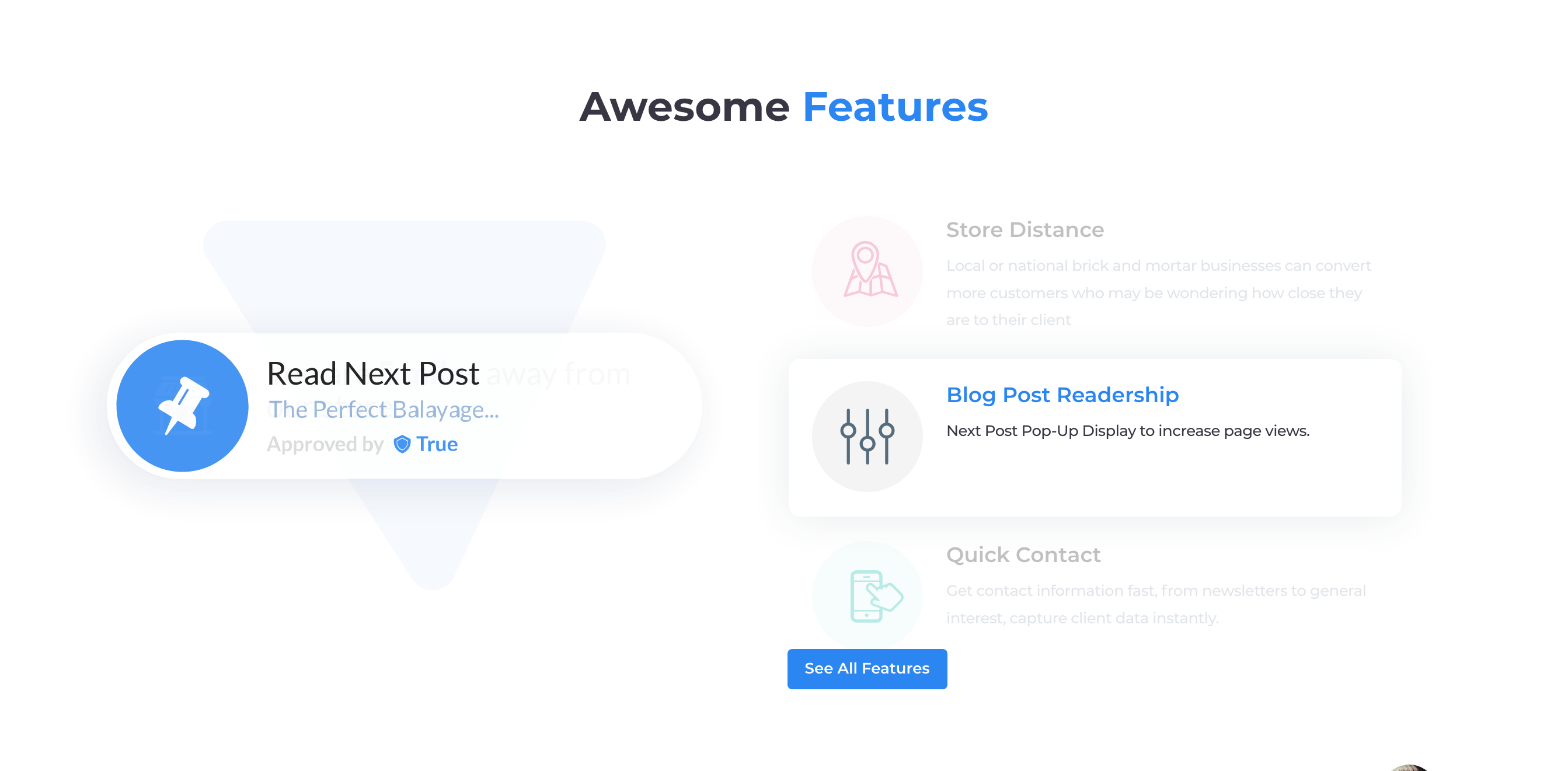 Usetrue Feature component screenshot