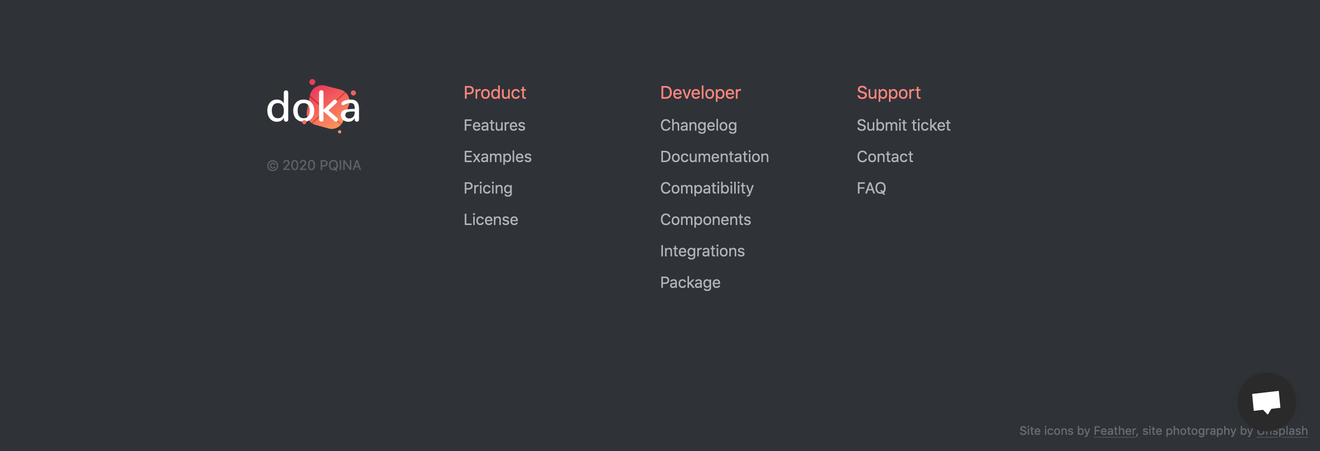 Doka Footer component screenshot