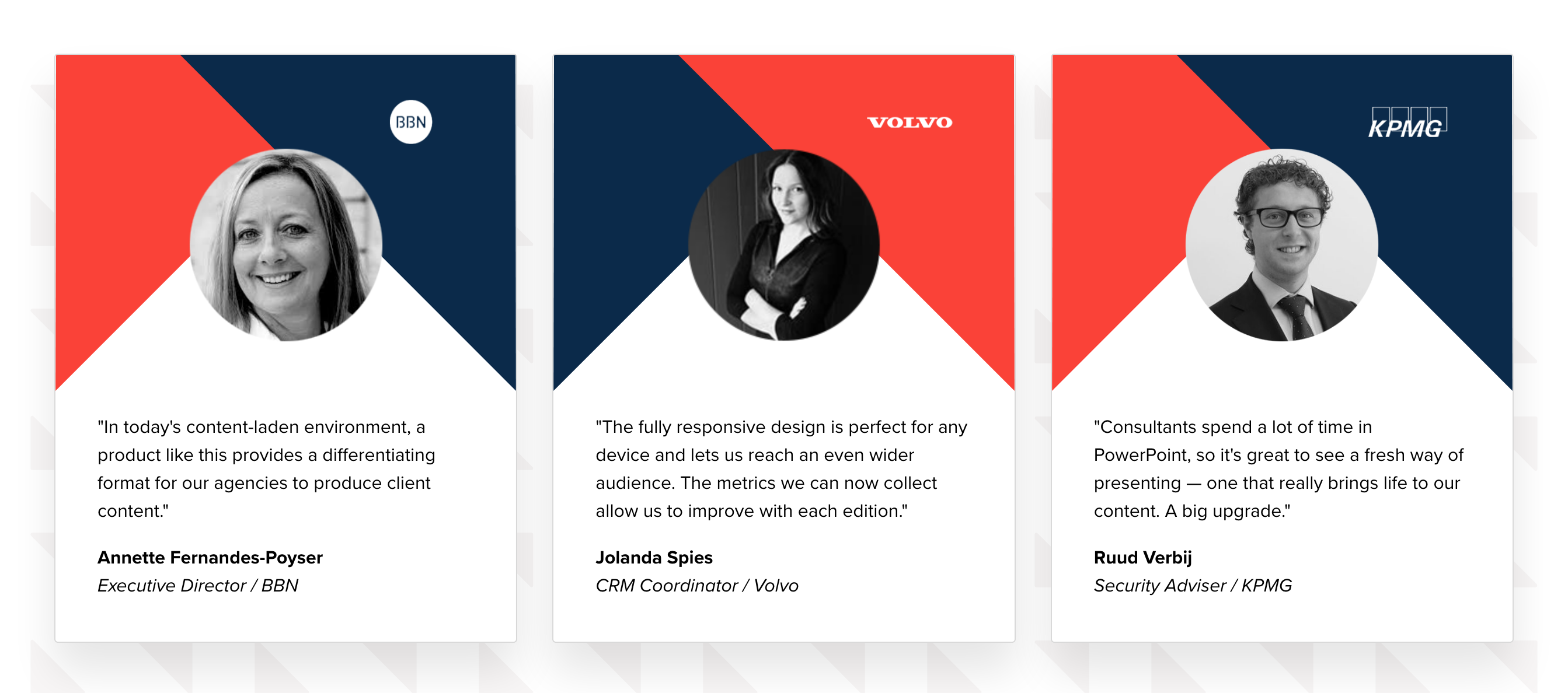 Instantmagazine Testimonial component screenshot