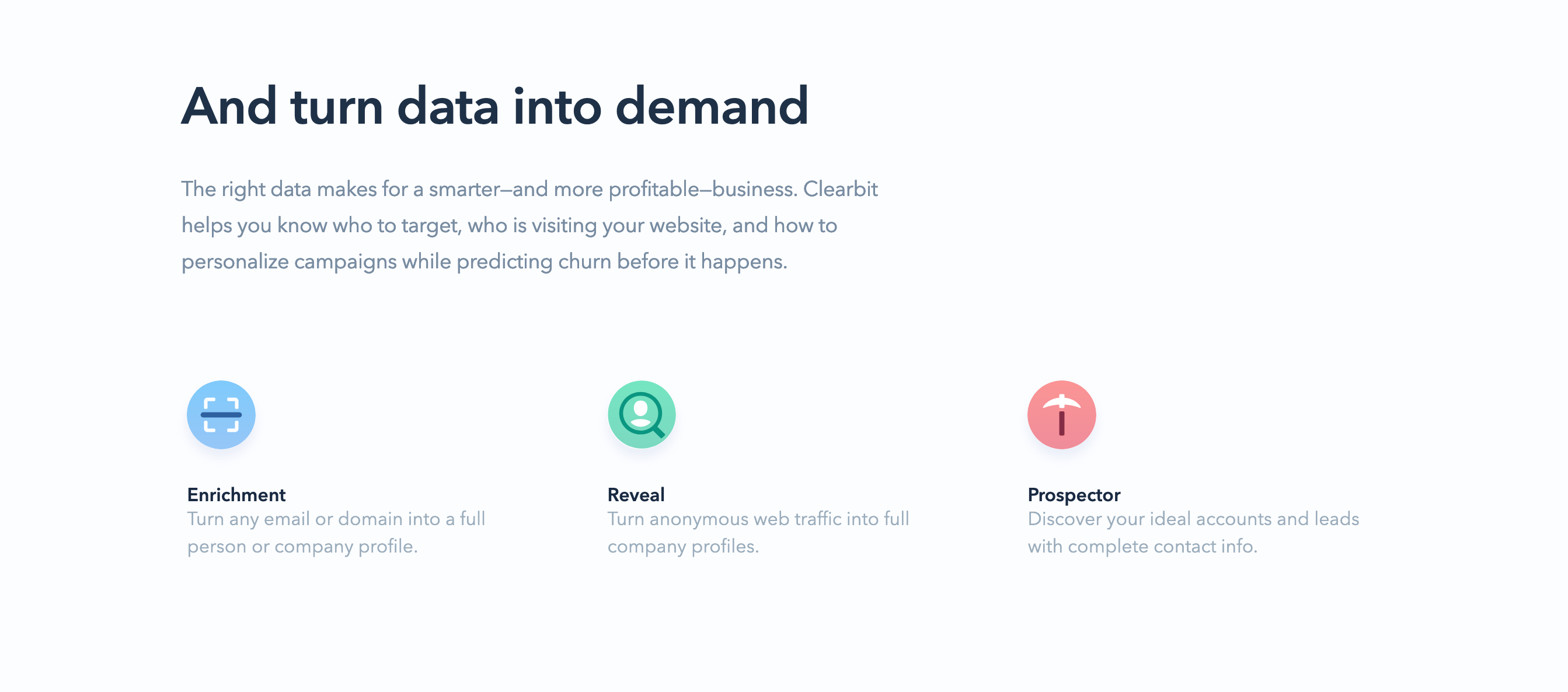 Clearbit Feature component screenshot