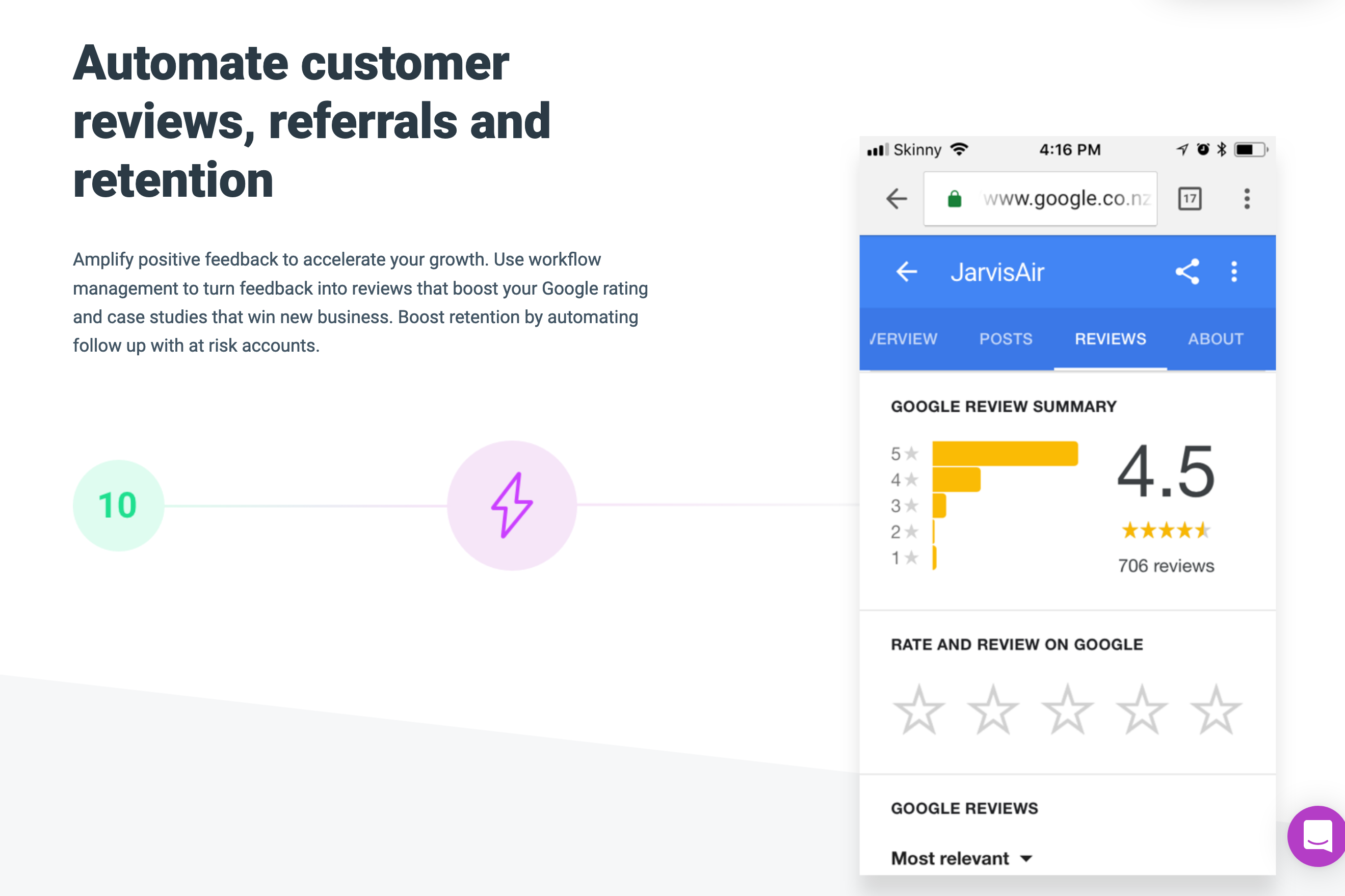 Asknicely Feature component screenshot