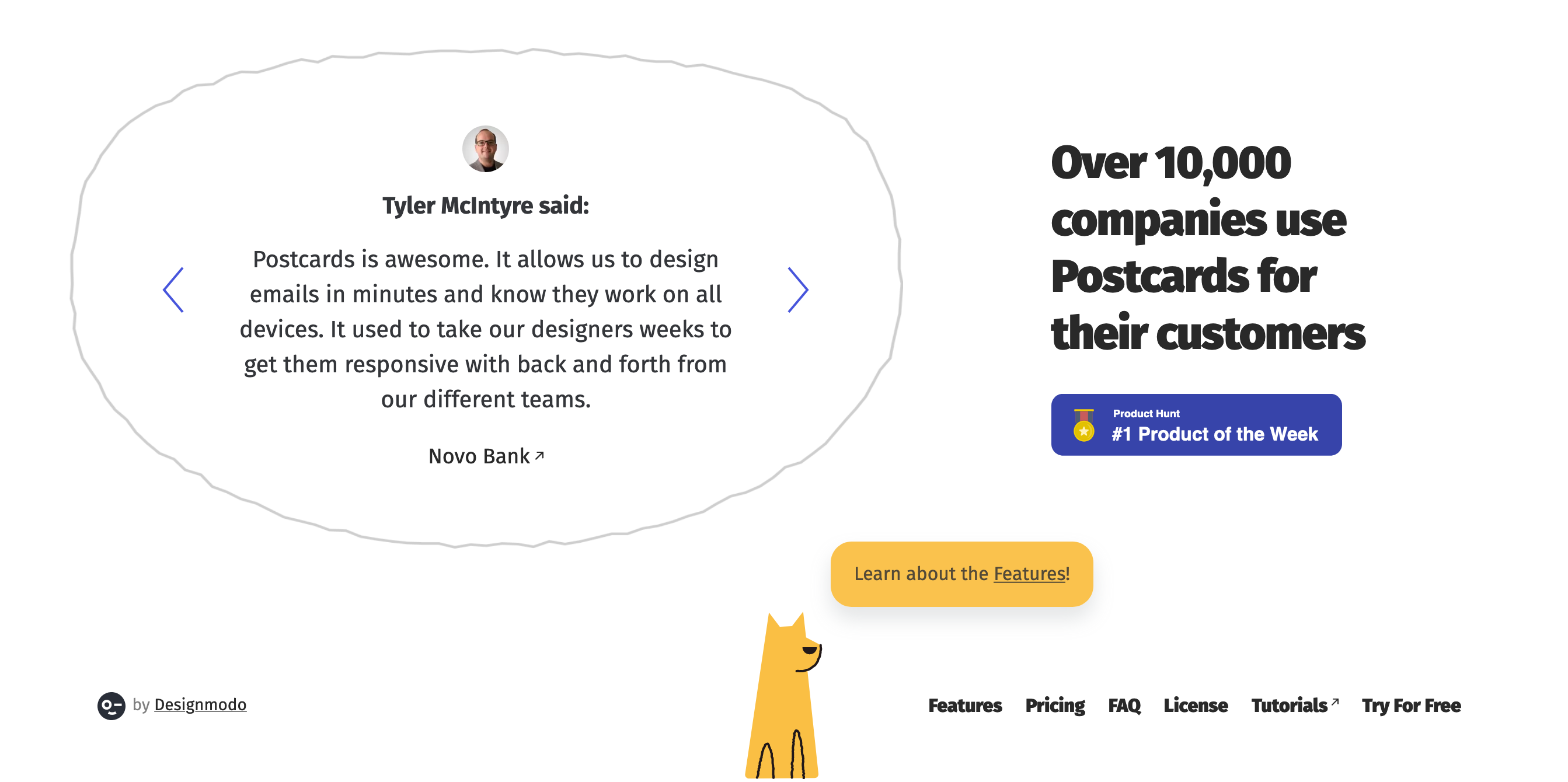Postcards Footer component screenshot