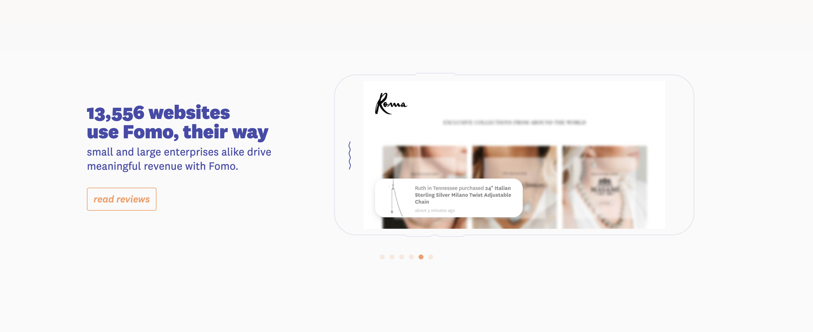 Fomo Testimonial component screenshot