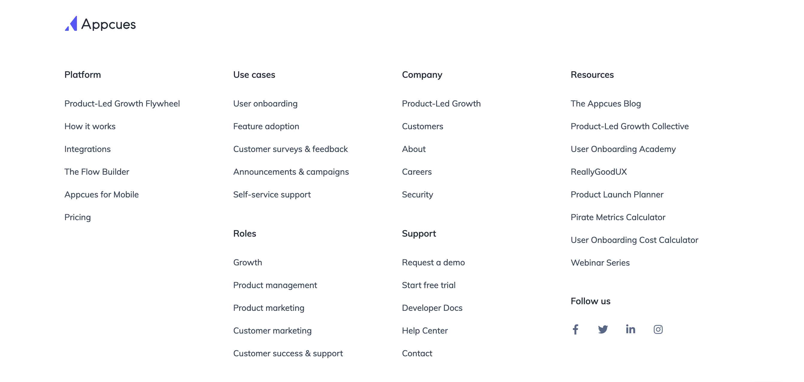 Appcues Footer component screenshot