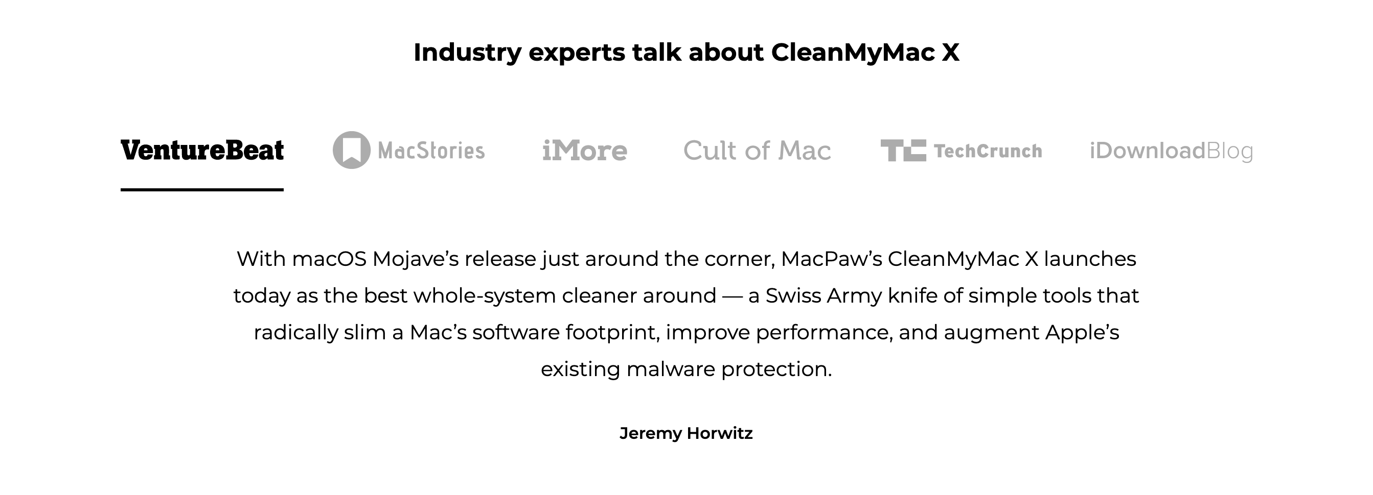 Macpaw Testimonial component screenshot