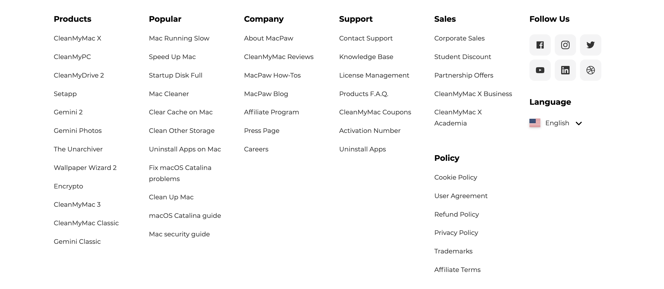 Macpaw Footer component screenshot