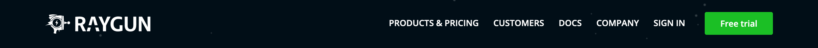 Raygun Header component screenshot