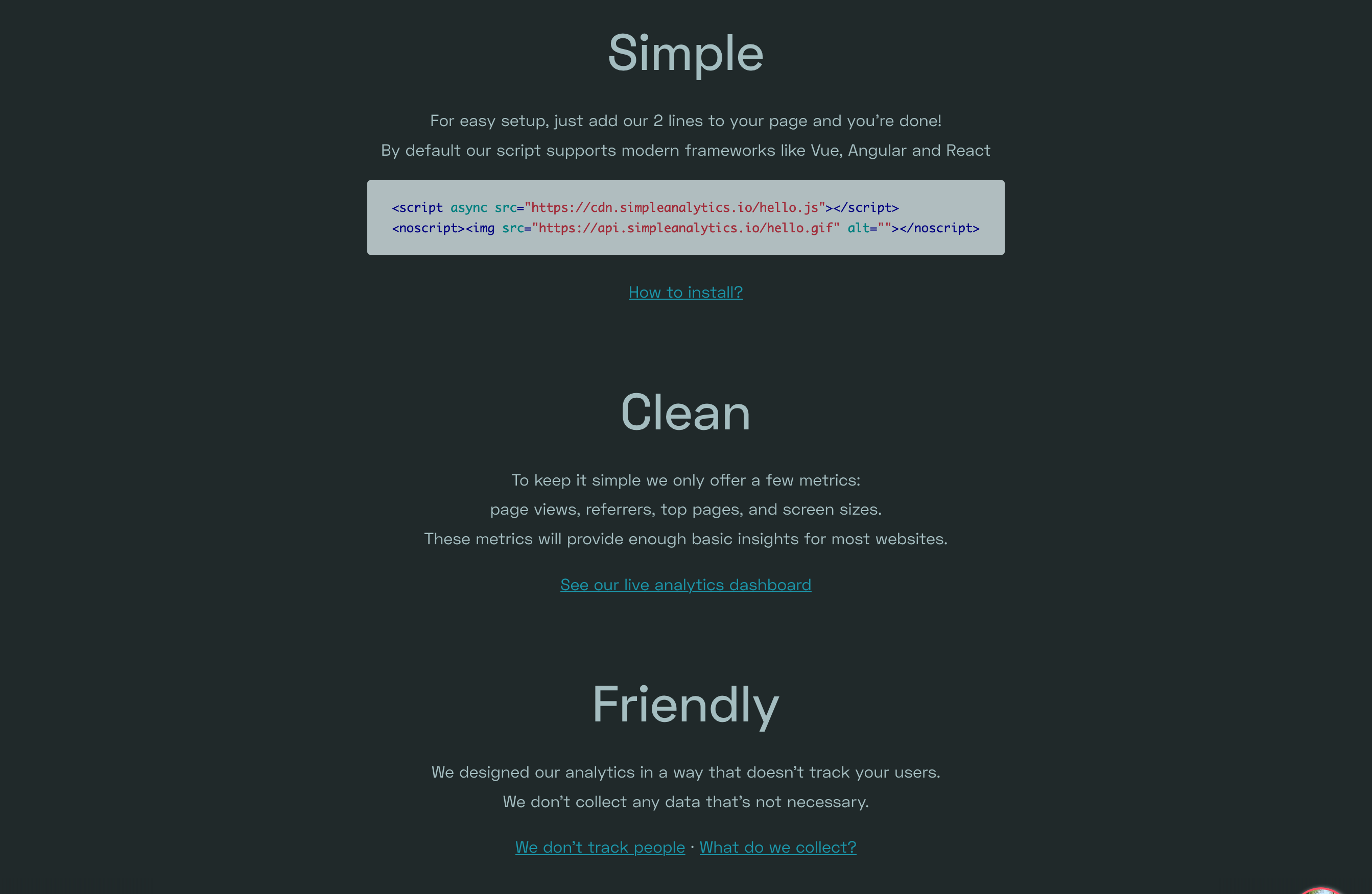 Simpleanalytics Api component screenshot