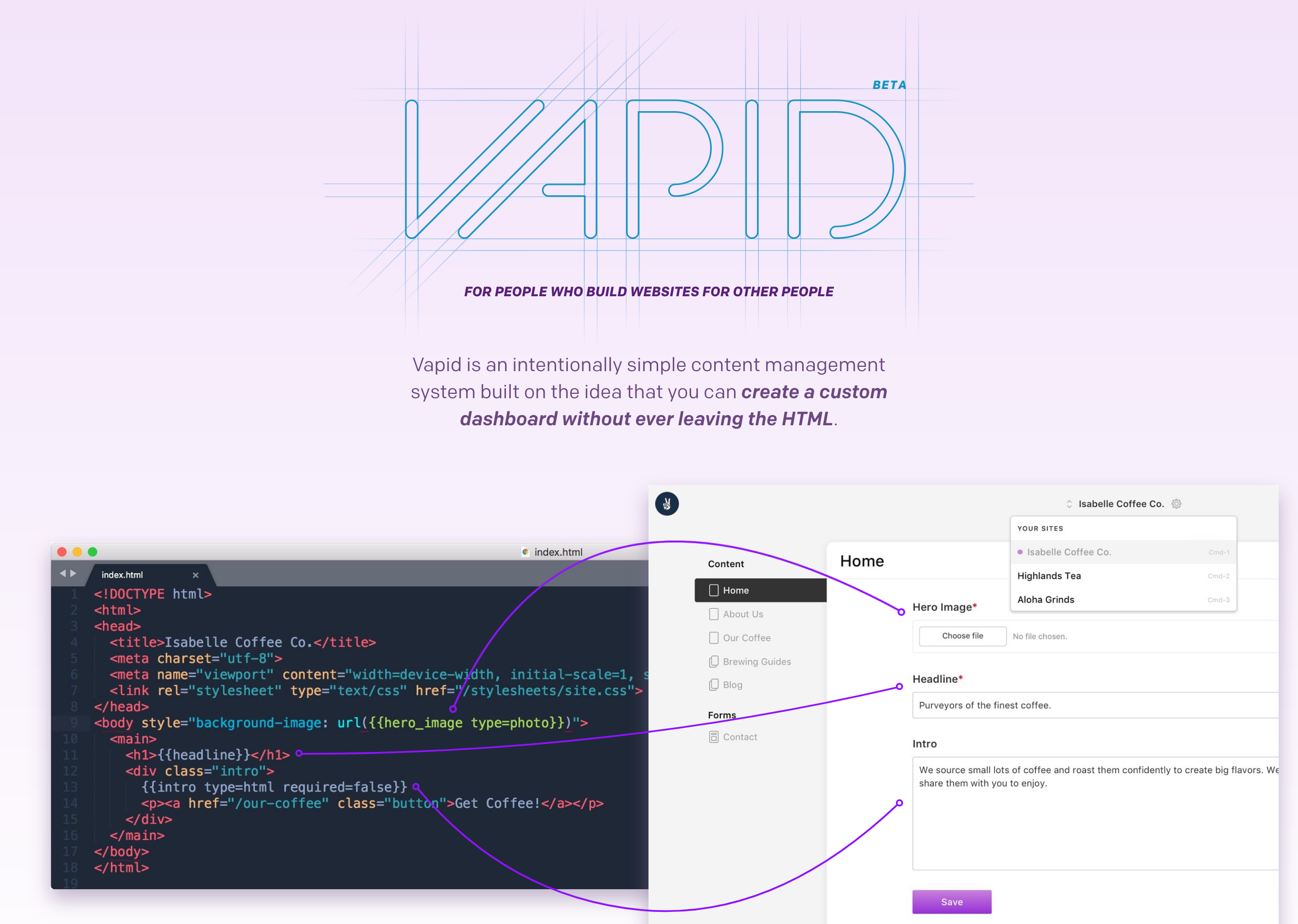 Vapid Hero component screenshot