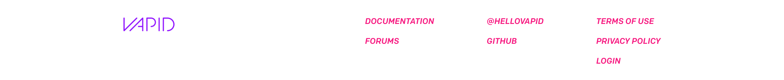 Vapid Footer component screenshot