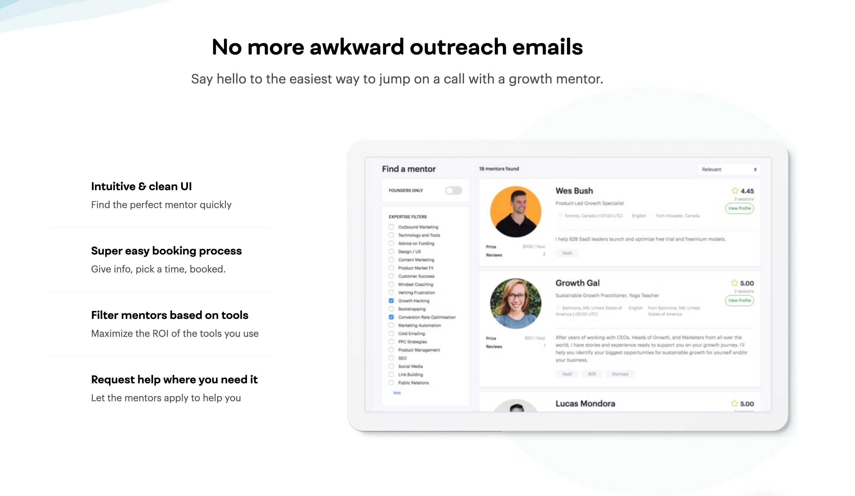 GrowthMentor Feature component screenshot