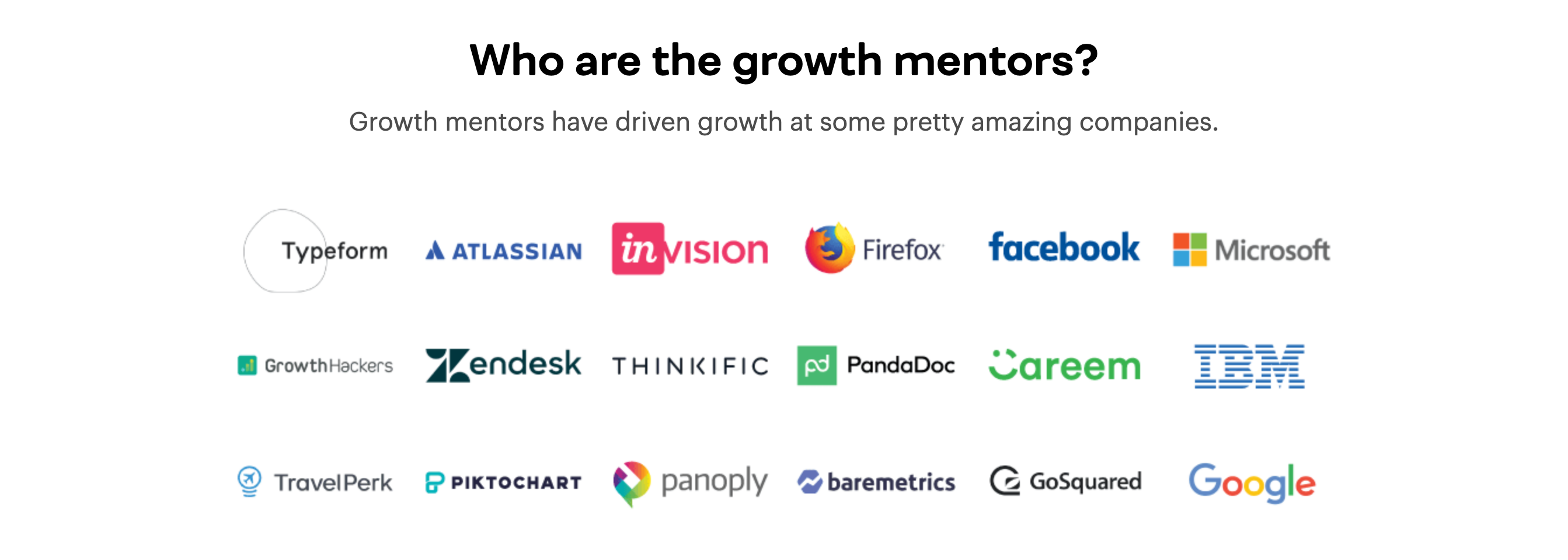 GrowthMentor Logo Cloud component screenshot