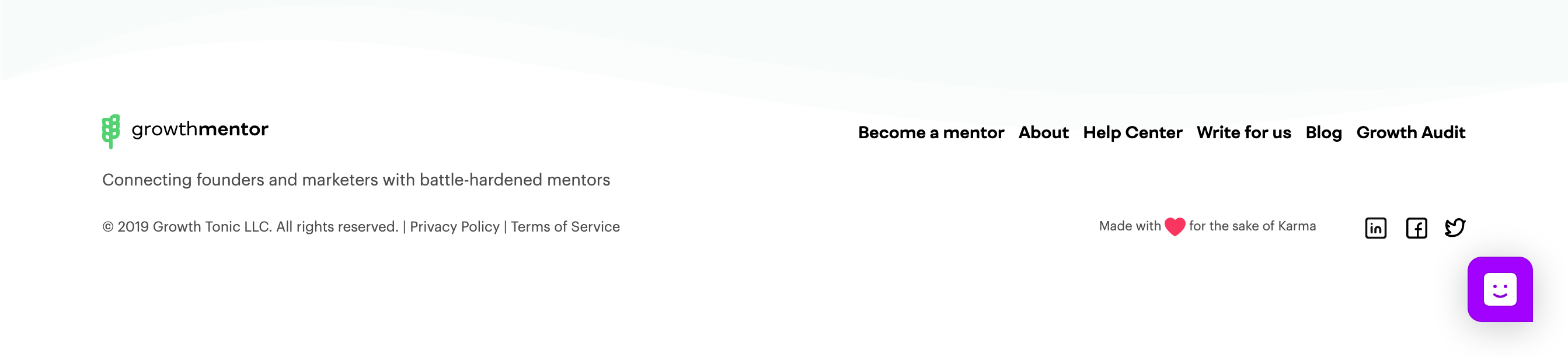 GrowthMentor Footer component screenshot