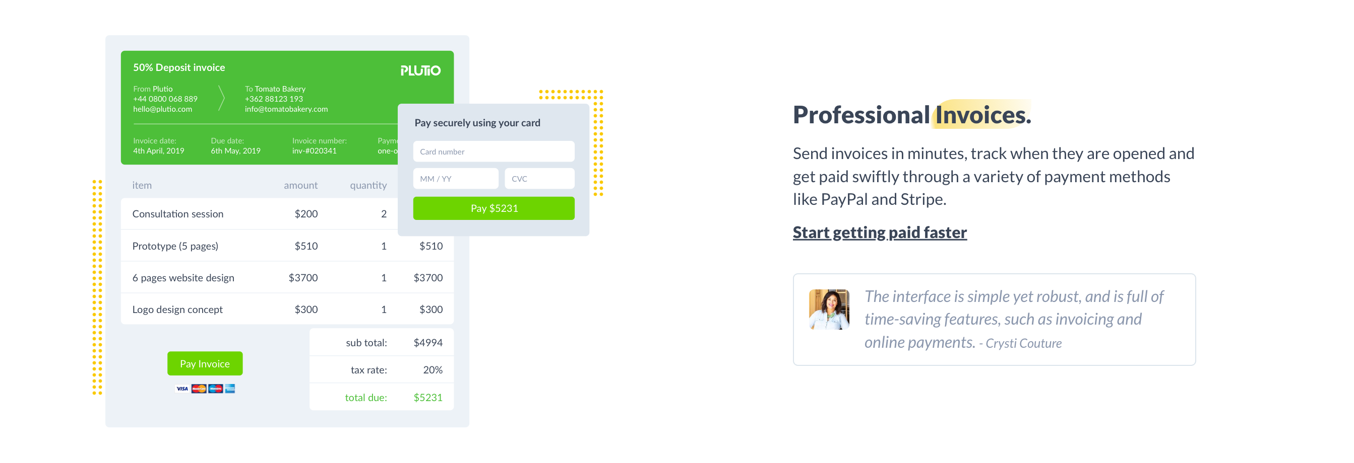 Plutio Feature component screenshot