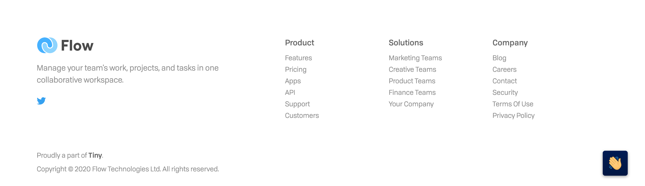 Getflow Footer component screenshot