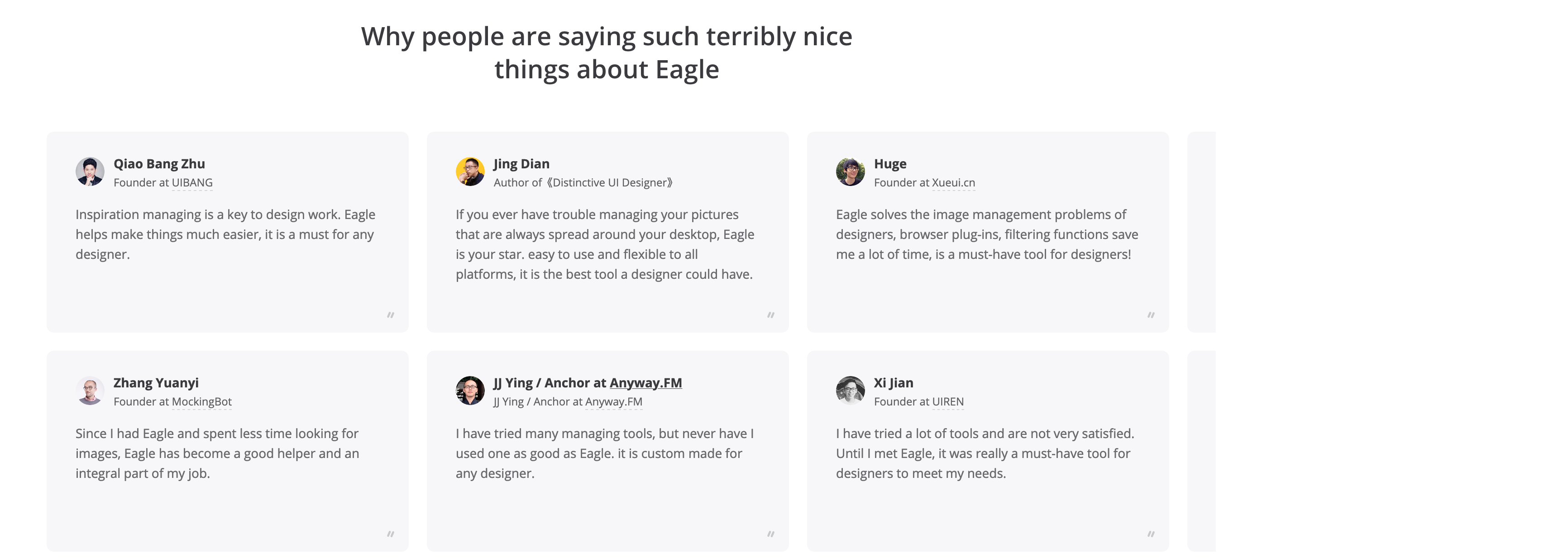 En.eagle Testimonial component screenshot