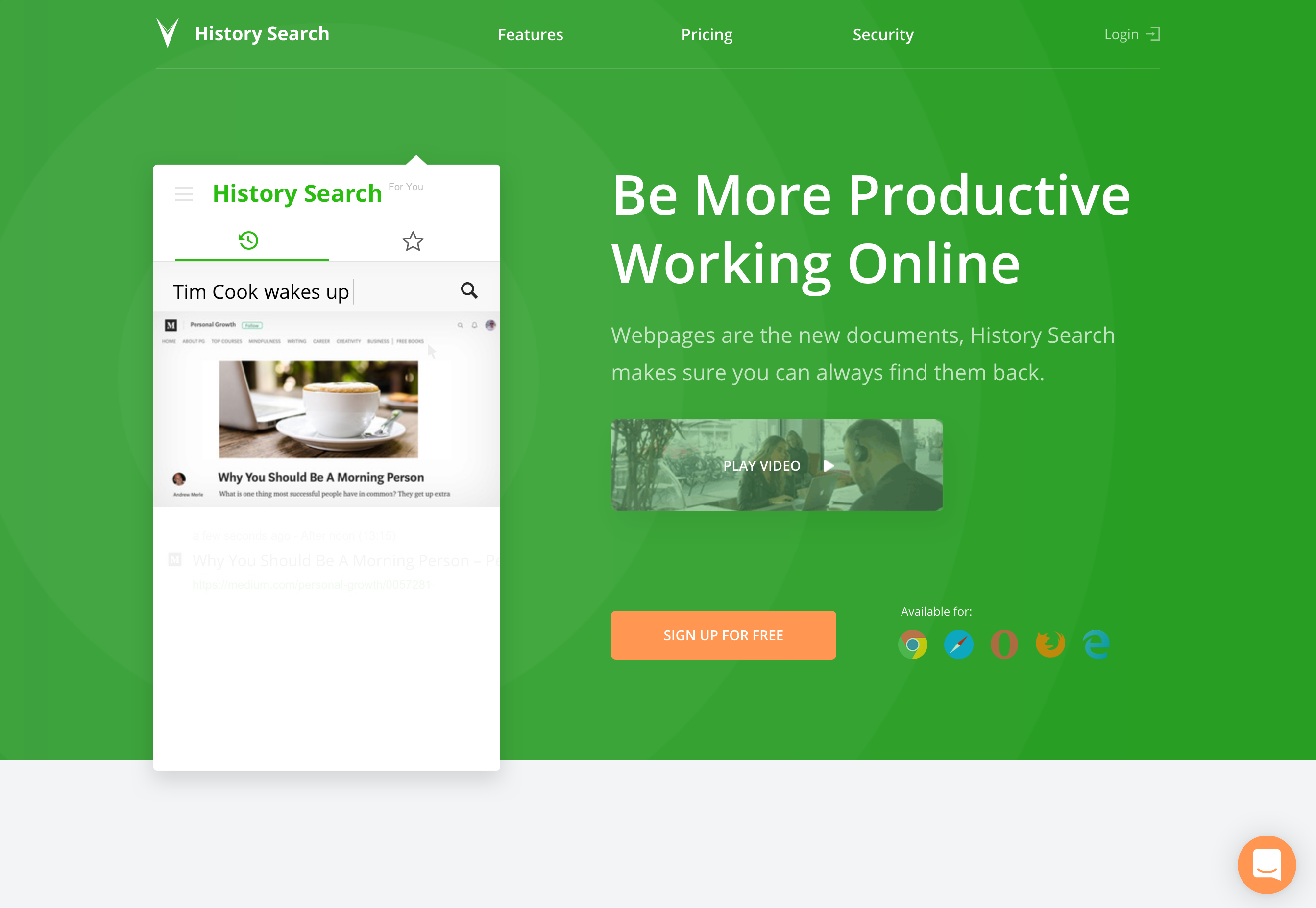 Historysearch Hero component screenshot