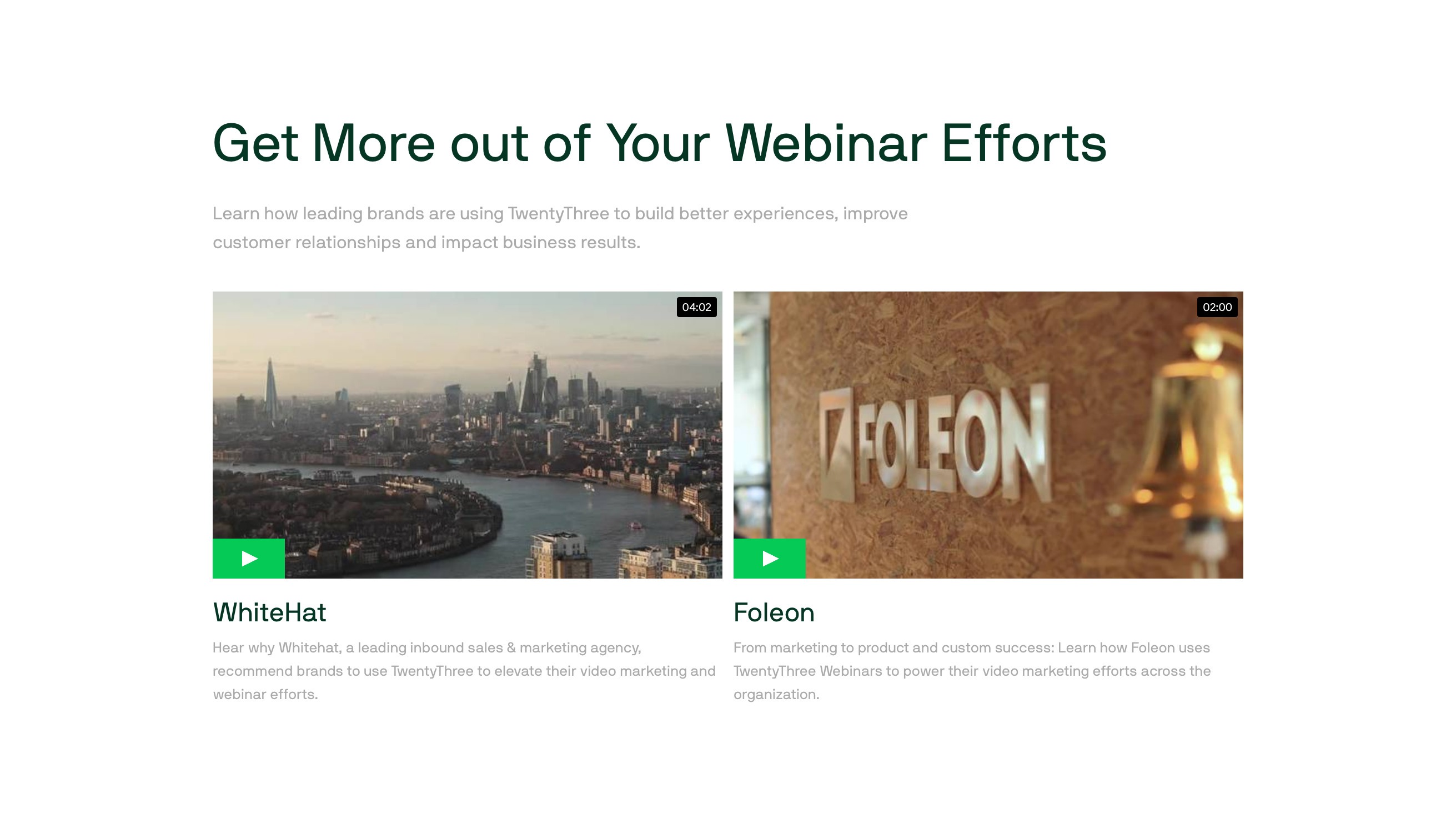 Twentythree Blog component screenshot
