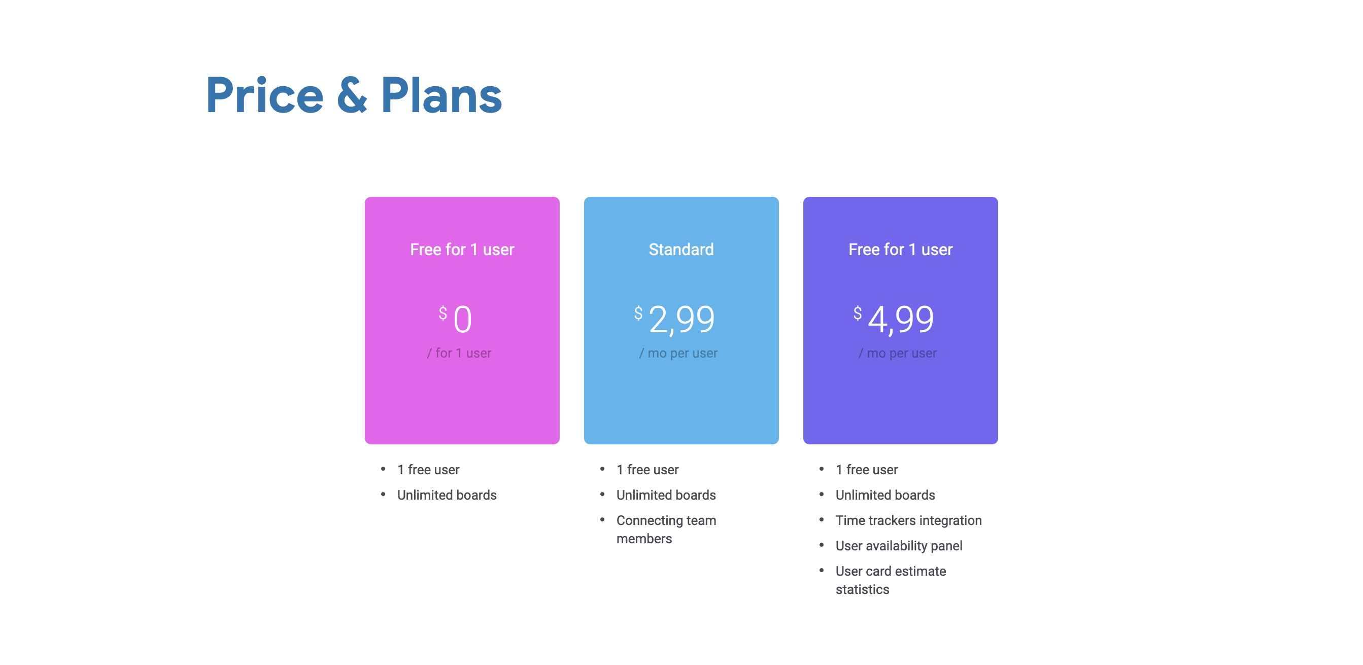 Goodgantt Pricing component screenshot