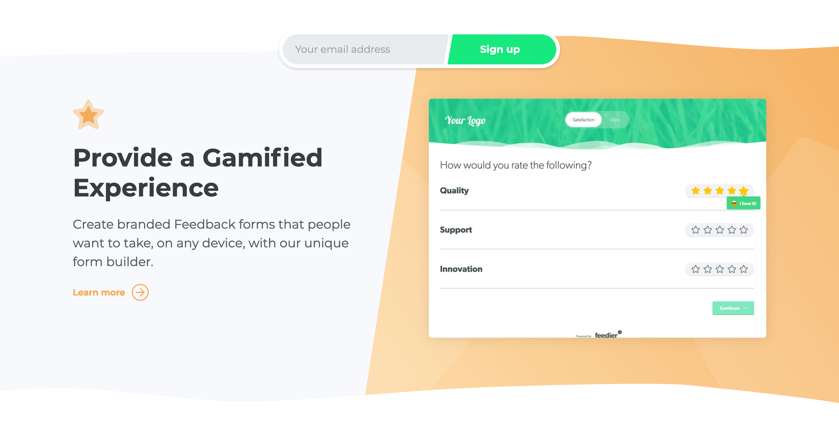 Feedier Feature component screenshot