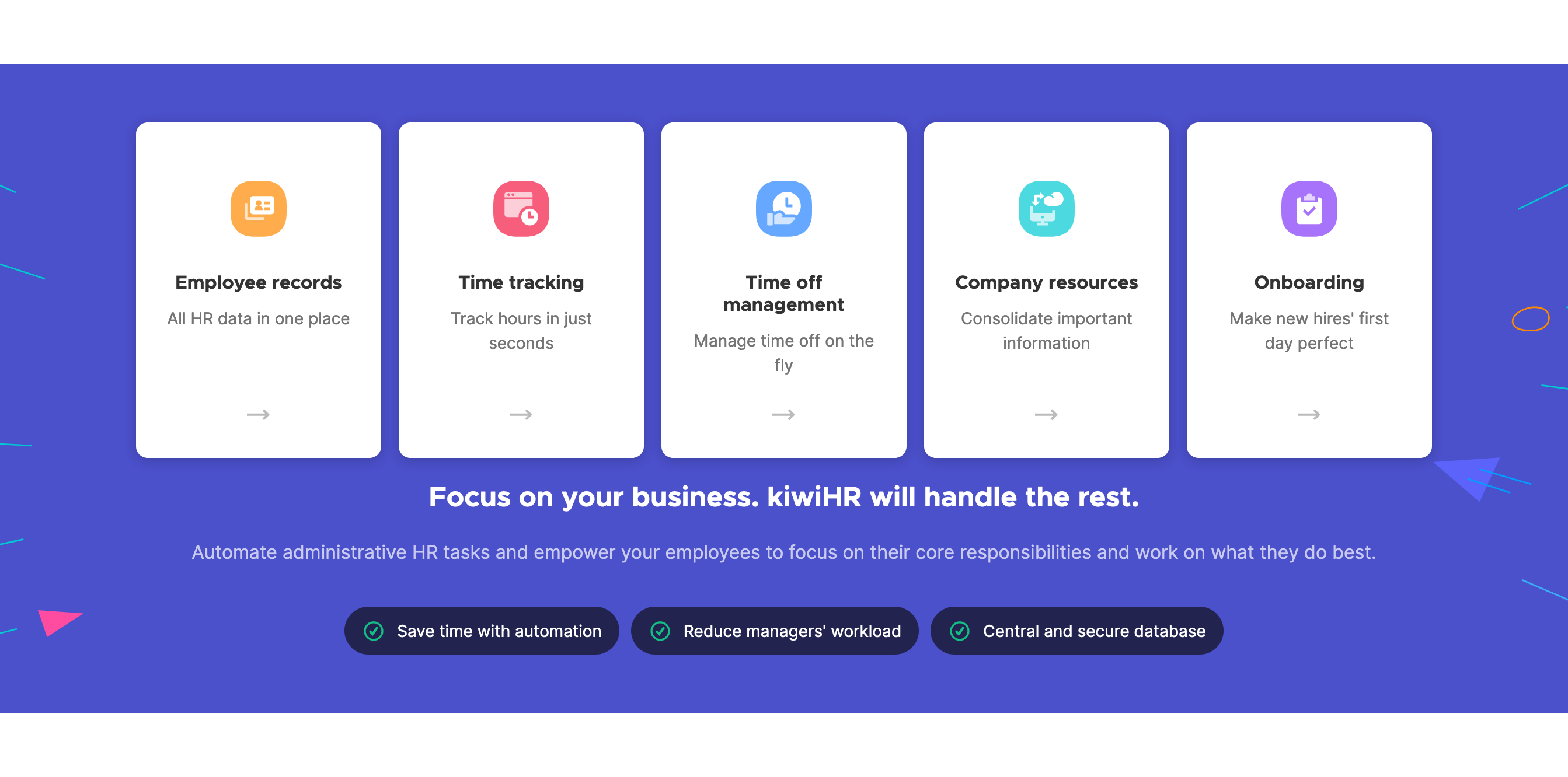 Kiwihr Feature component screenshot