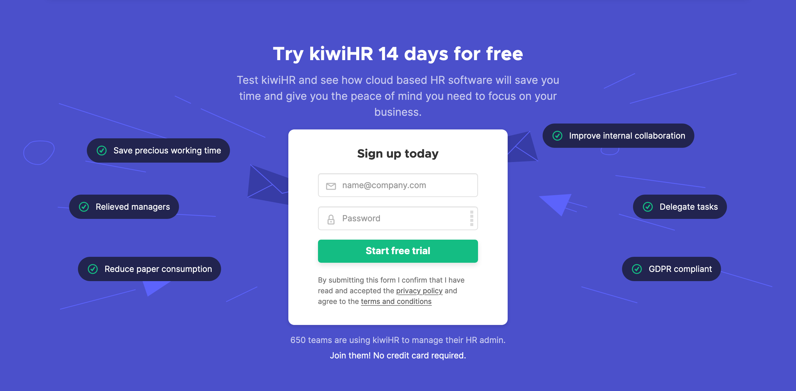 Kiwihr Signup component screenshot