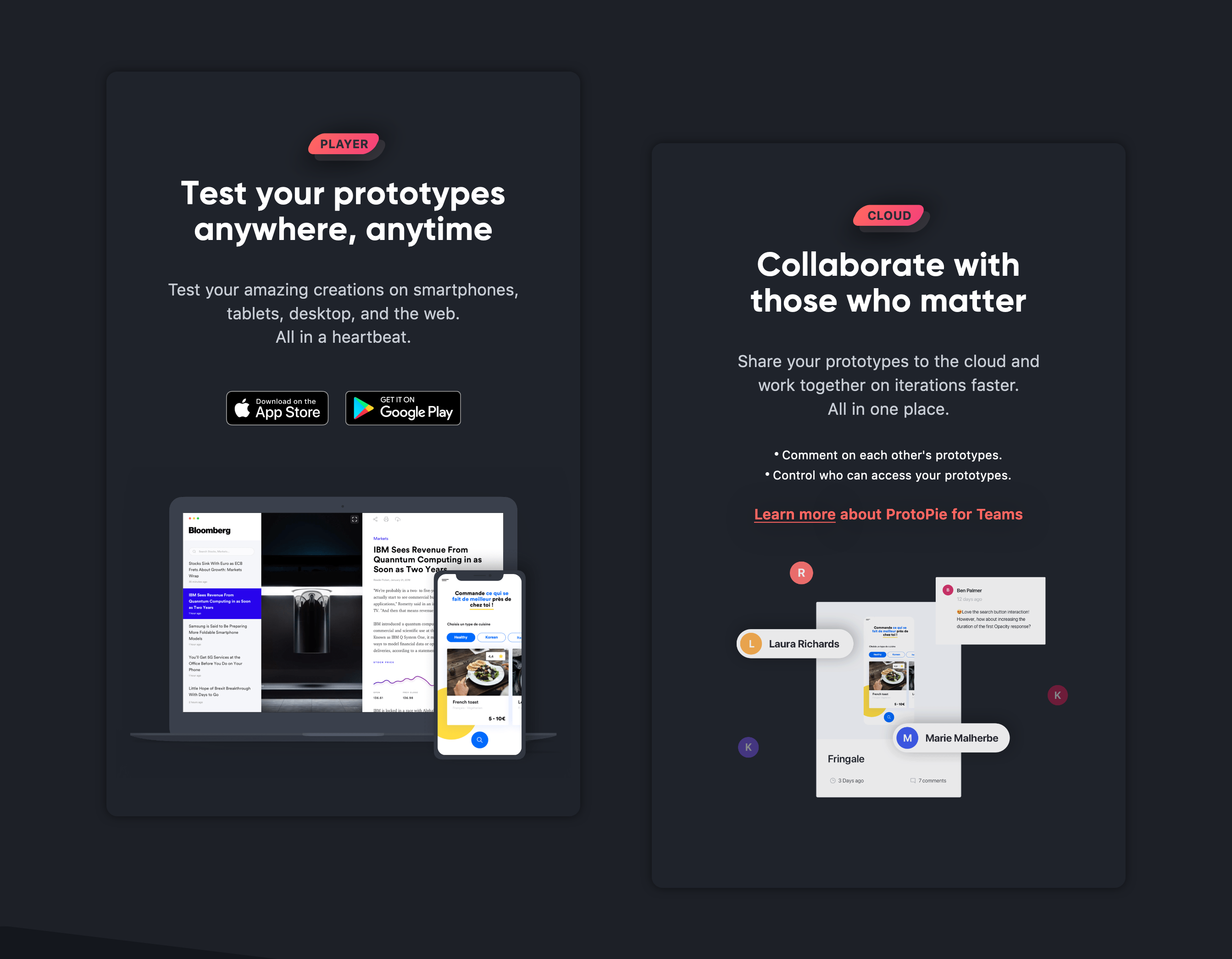 Protopie Feature component screenshot