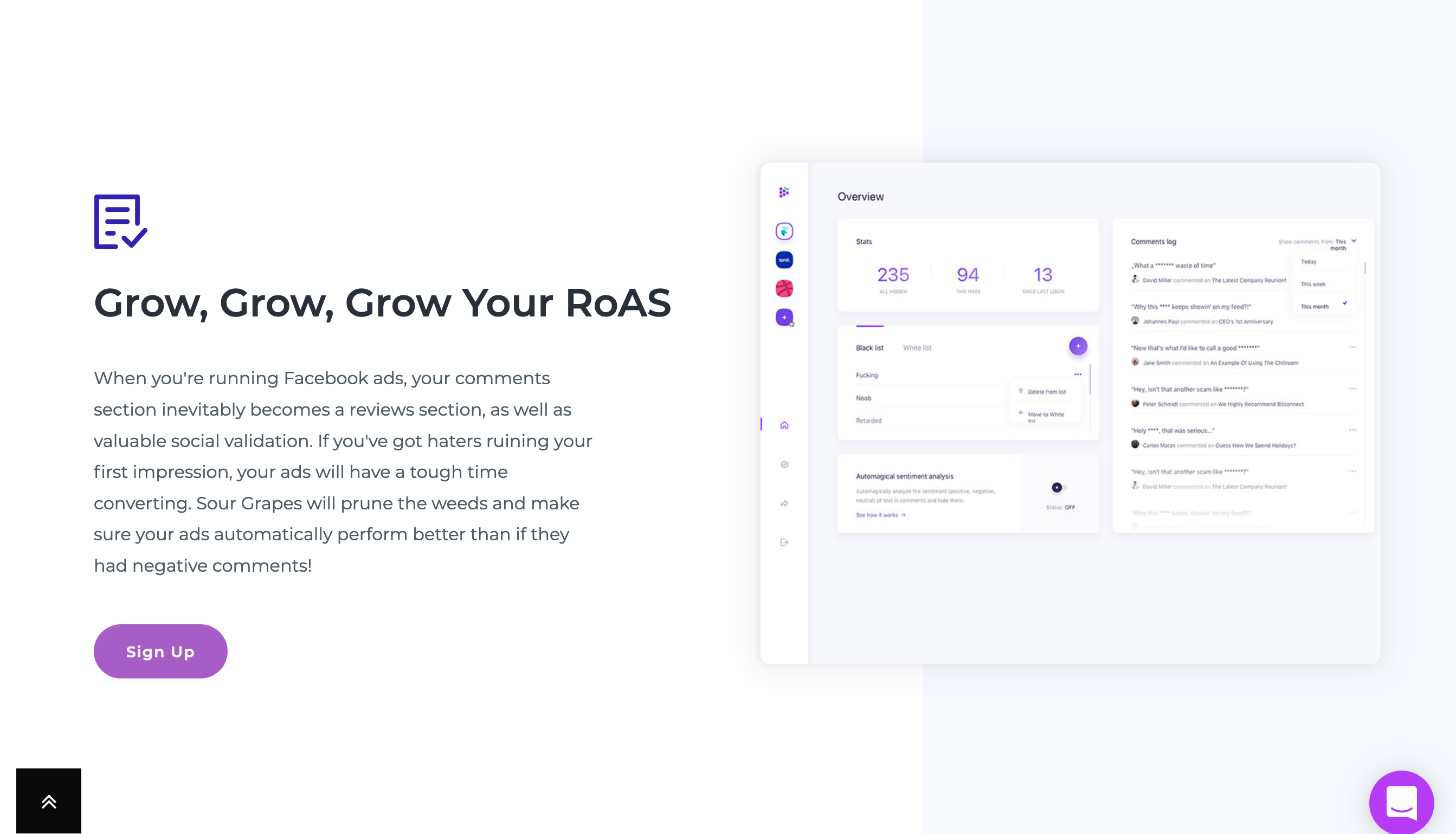 Sourgrapes Feature component screenshot