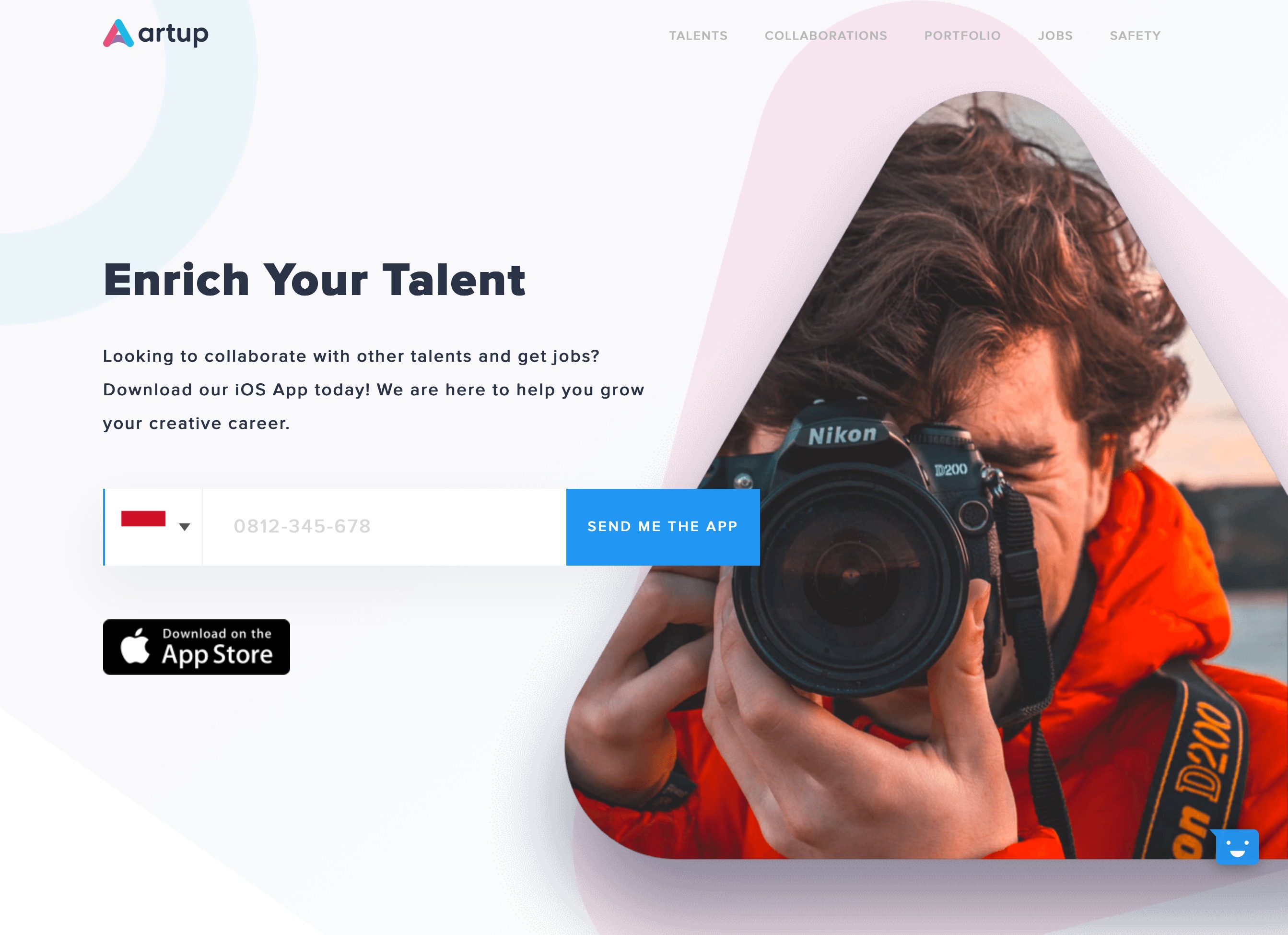 Artup Hero component screenshot