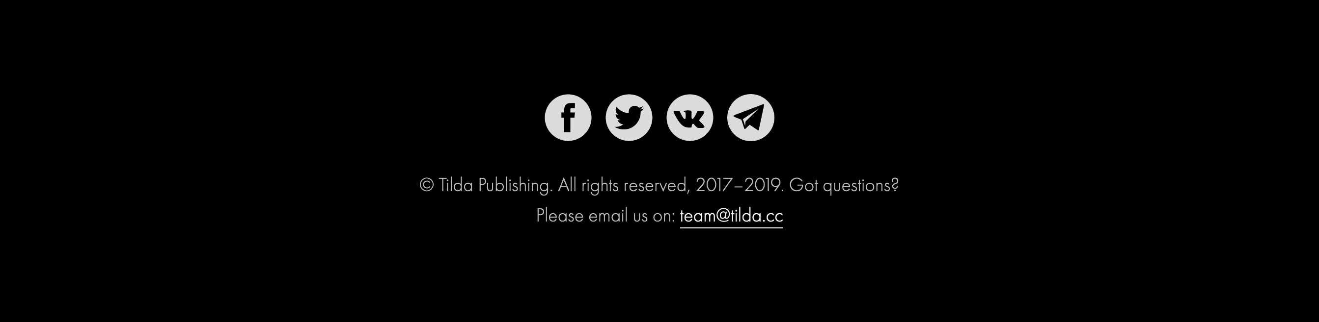 Tilda Footer component screenshot